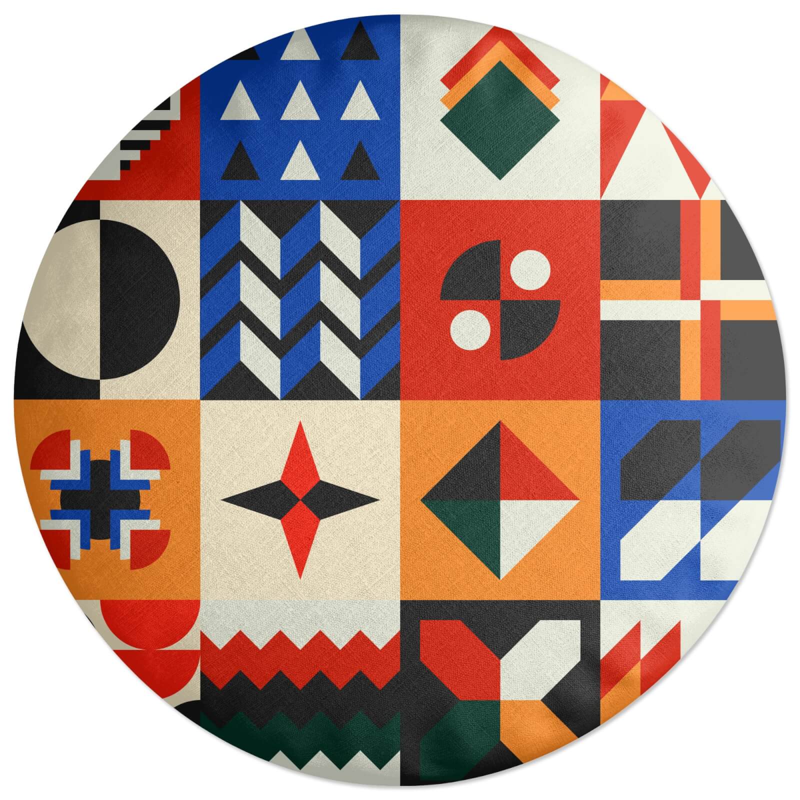 Decorsome African Inspired Geometric Pattern Round Cushion