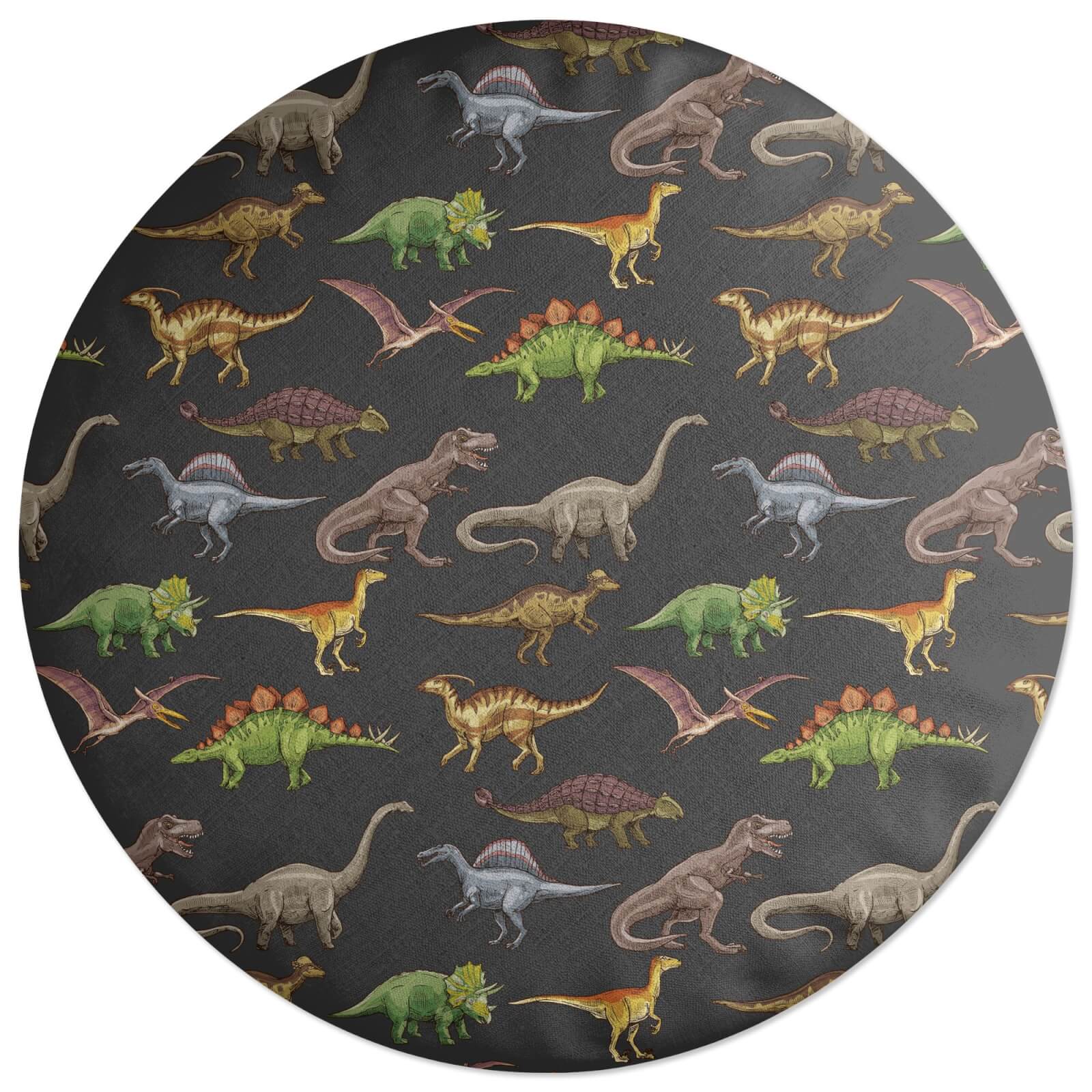 Dino Pattern Round Cushion