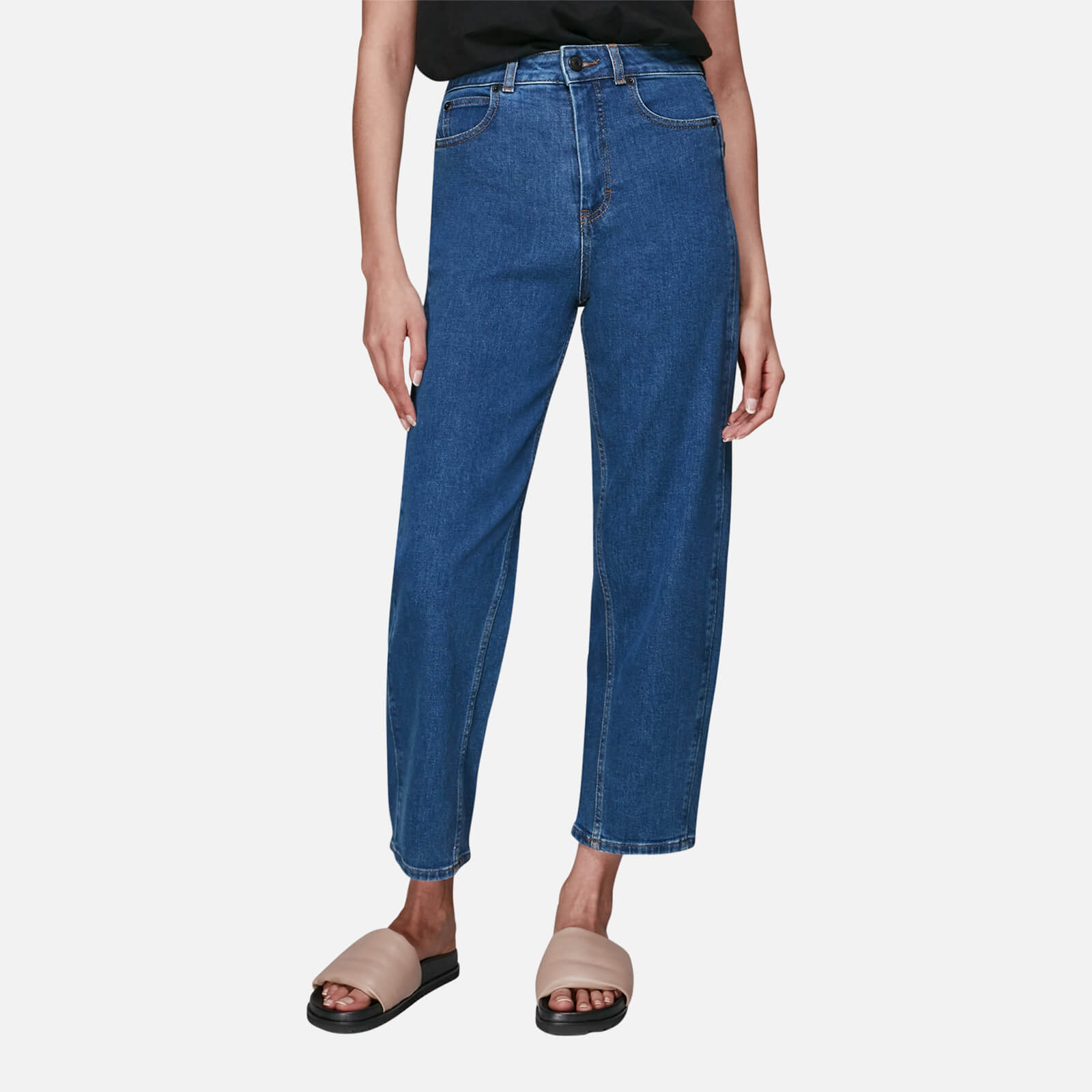 Whistles Women's Organic High Waist Barrel Jeans - Denim - W26