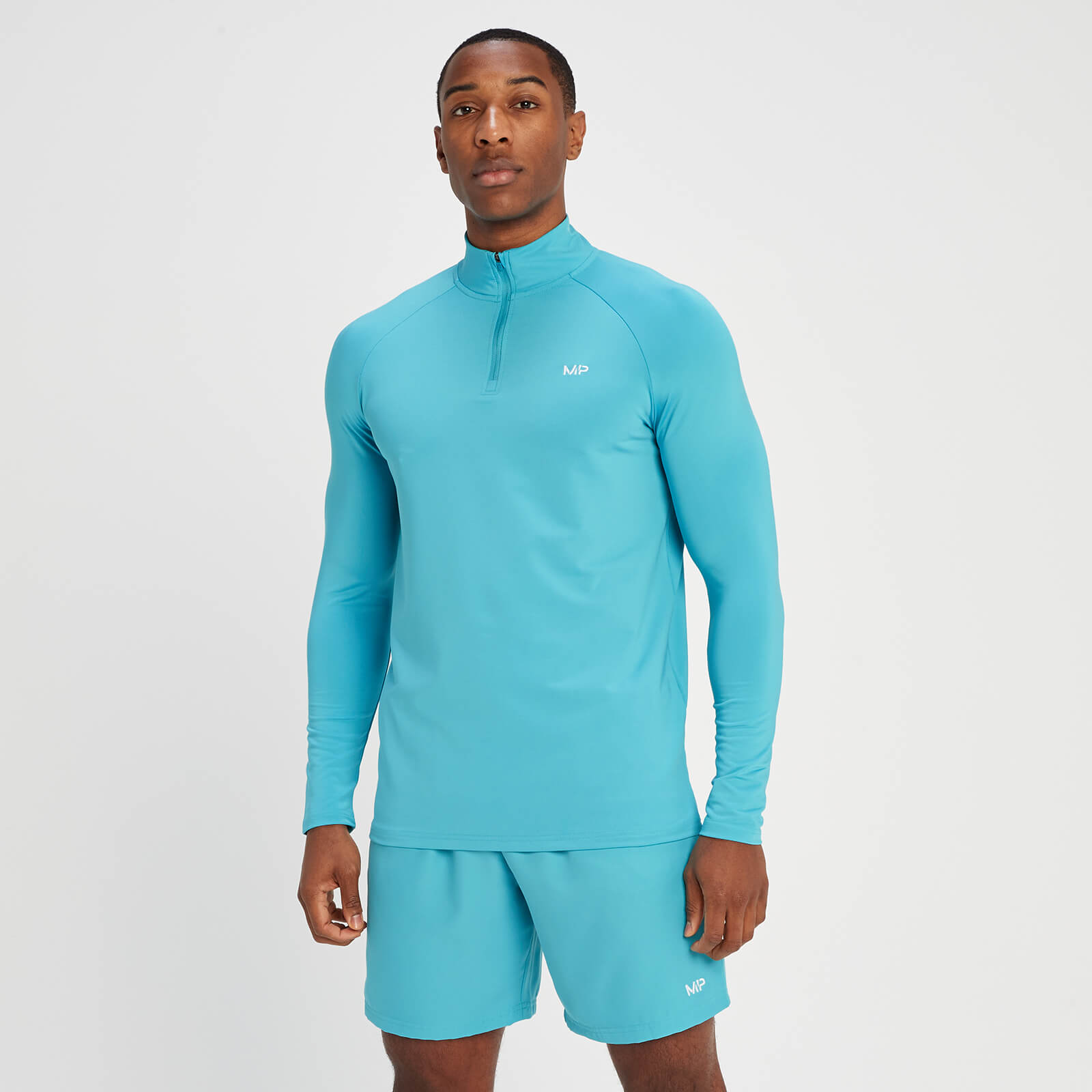 5060746504021 - Herren Training Top mit 1 4-Reißverschluss – Aqua - XL 5060746504021 - Herren Training Top mit 1 4-Reißverschluss – Aqua - XL