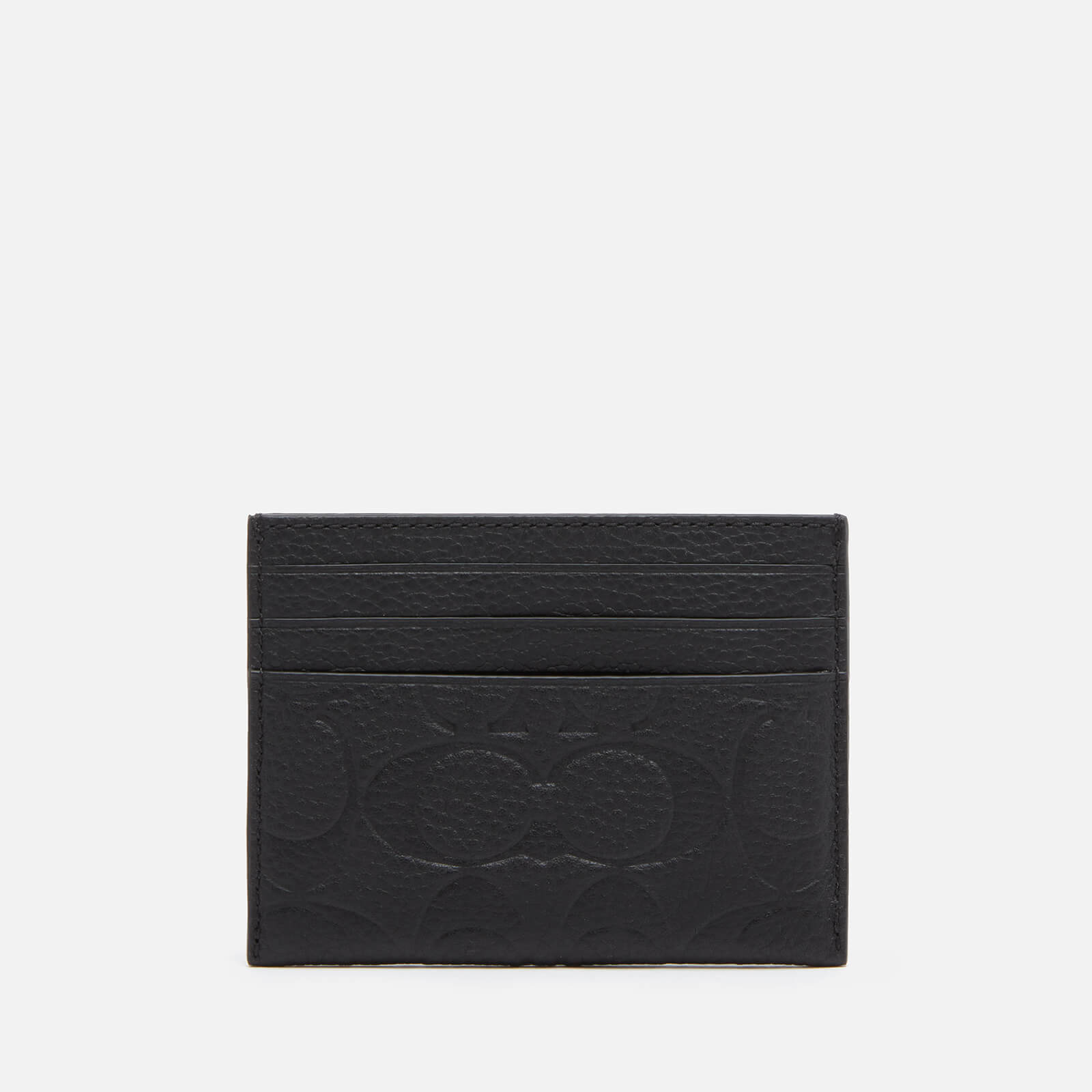 Coach Men's Flat Card Case In Signature Leather - Black