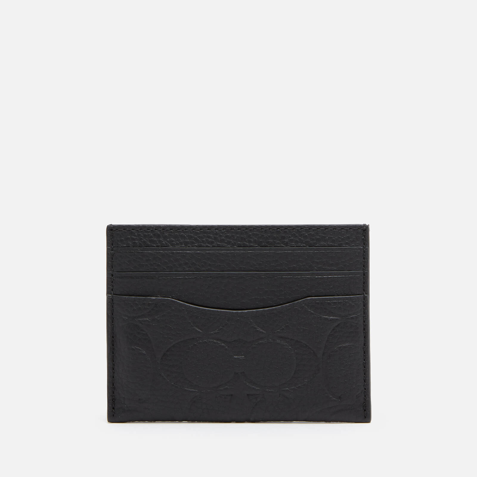 Coach Men's Flat Card Case In Signature Leather - Black