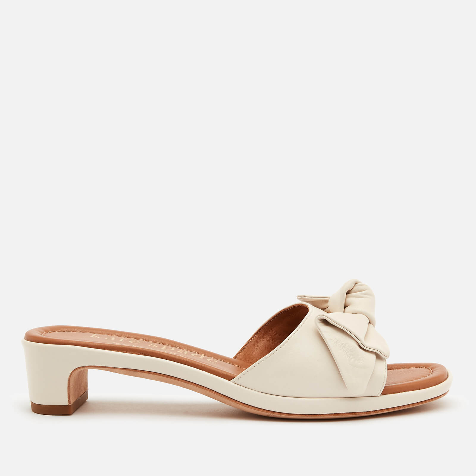 Kate Spade New York Women's Lilah Leather Heeled Mules - Parchment - UK 4