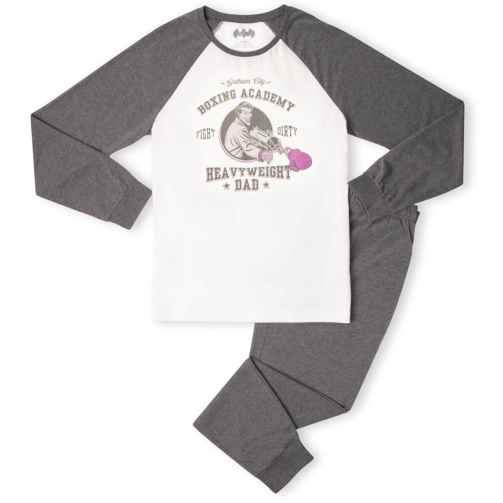 DC Batman Boxing Academy Men's Pyjama Set - White/Grey - M - White/Grey