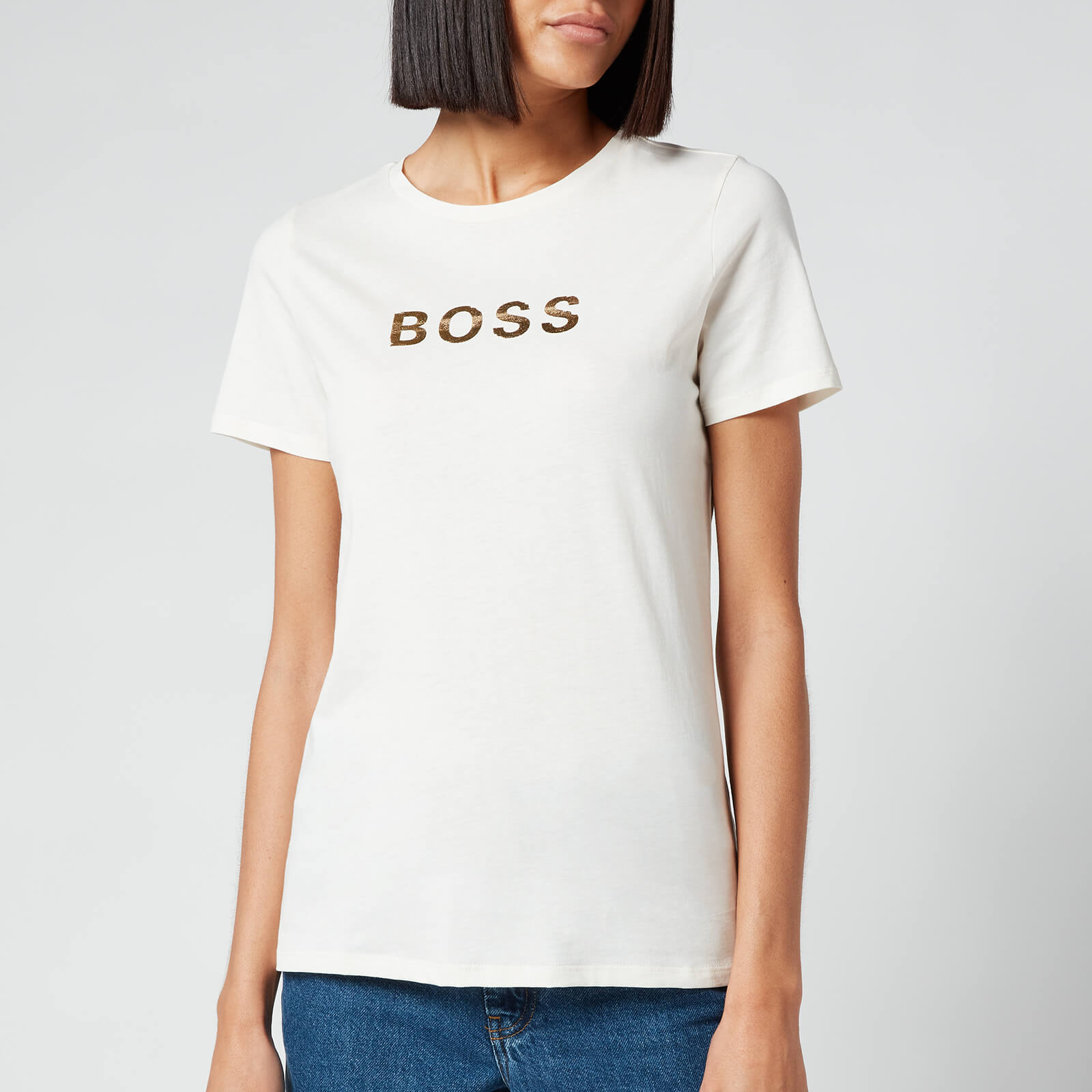 BOSS Women's C_Elogo Gold T-Shirt - Open White - M