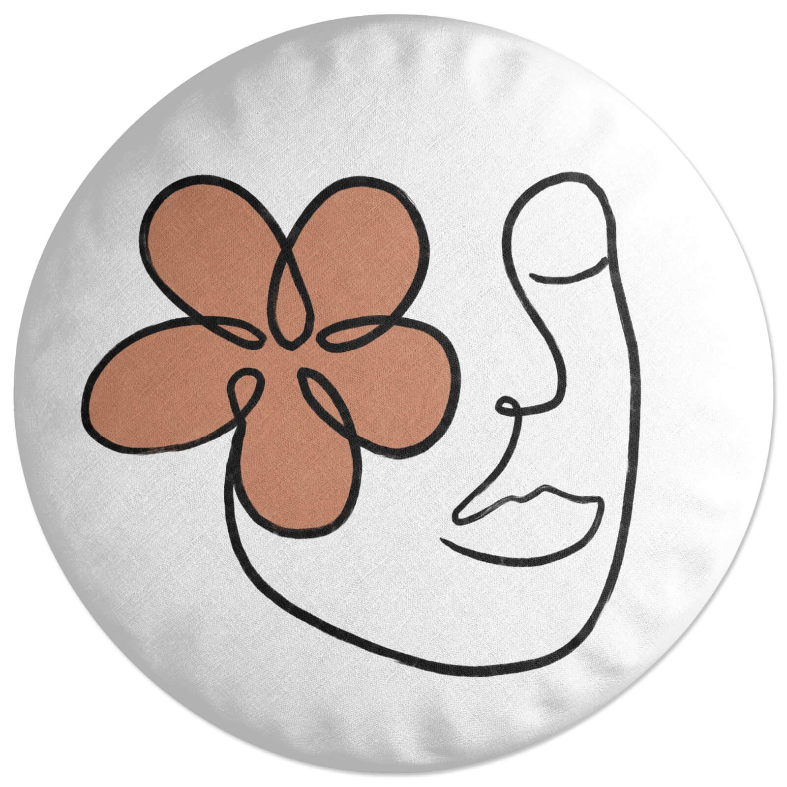 Decorsome Abstract Flower Face Round Cushion