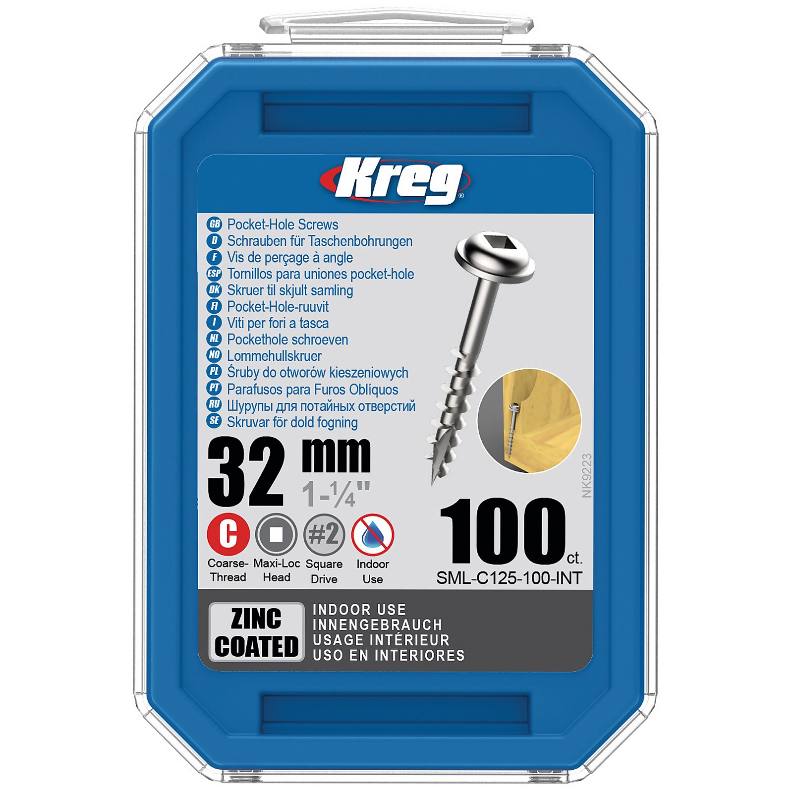 Photo of Kreg Sml-c125-100-eur Hd Protec-kote Pocket-hole Screws - 64mm / 2.50 - #14 Coarse-thread- Maxi-loc - 100 Pack