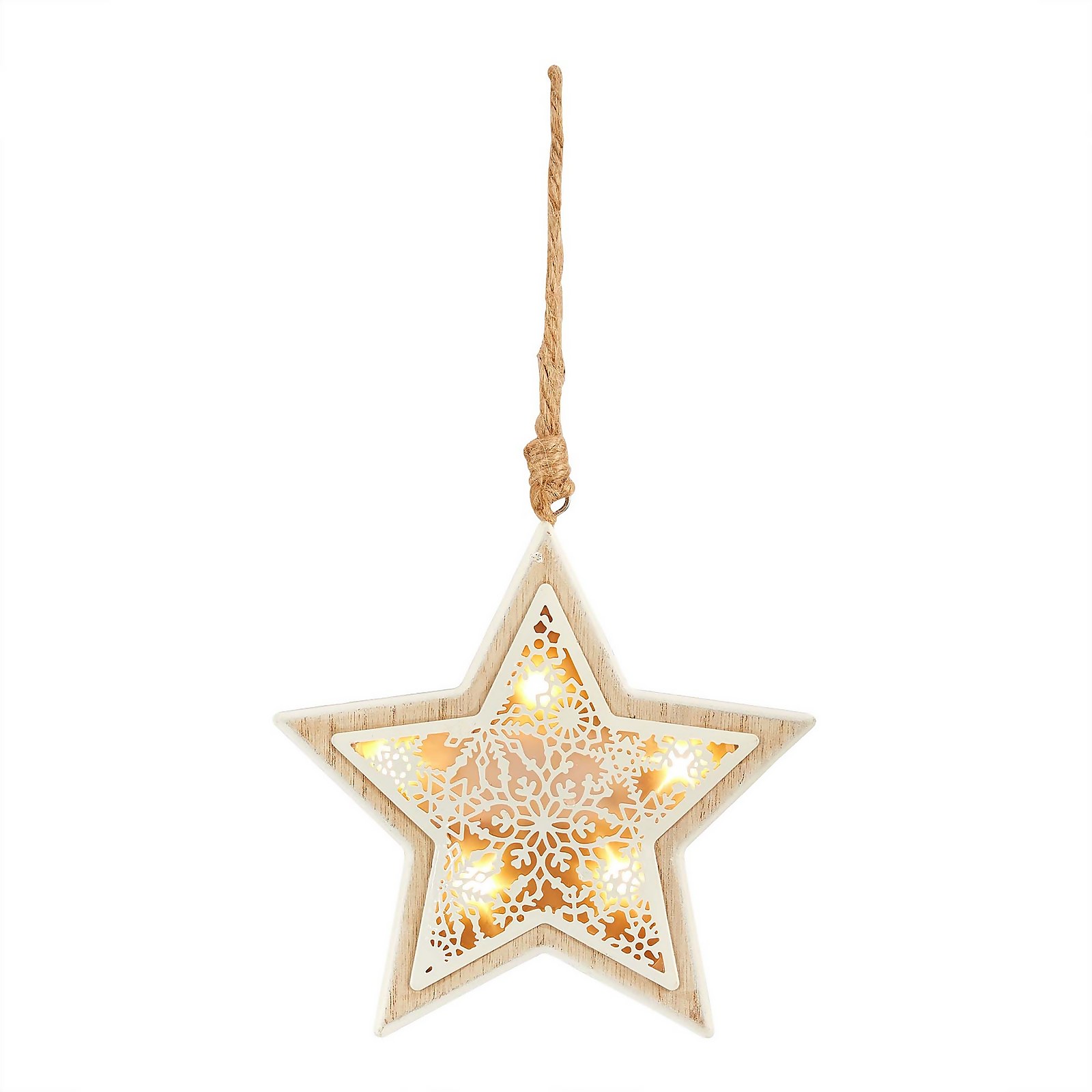 Photo of Hanging Star Christmas Tree Decoration -battery Operated-