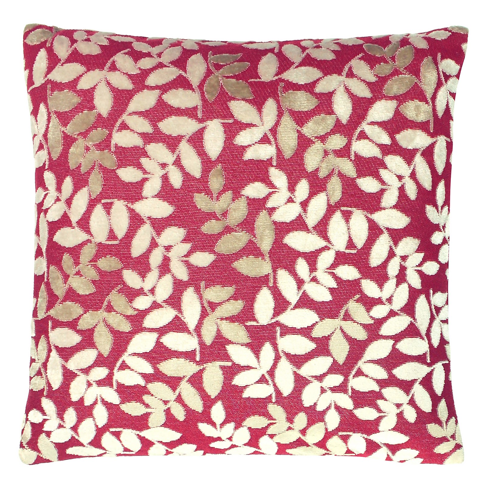 Photo of Cut Velvet Leaf Cushion - 45x45cm - Red