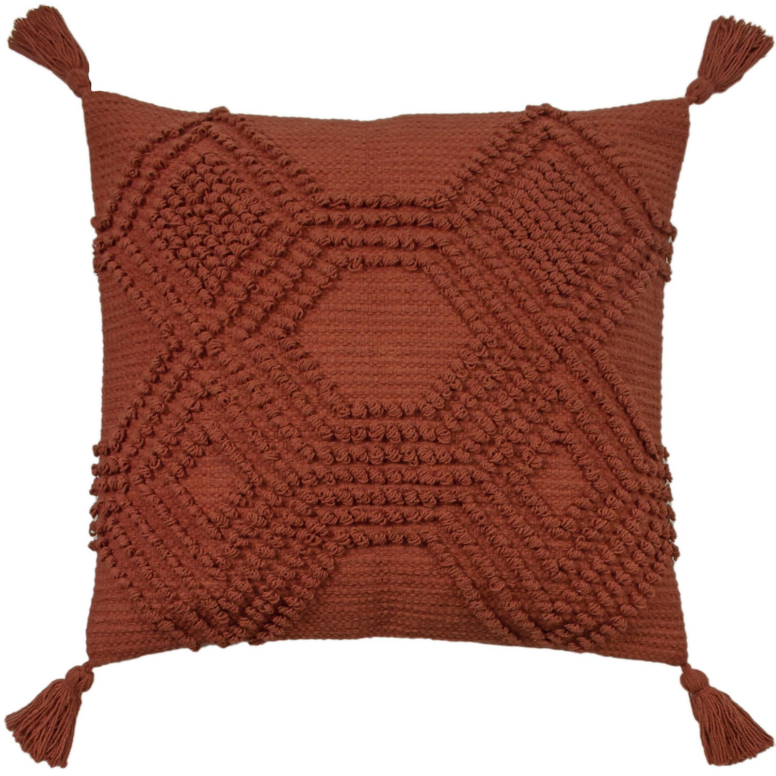 Photo of Knot Tassle Cushion - 45x45cm - Teracotta