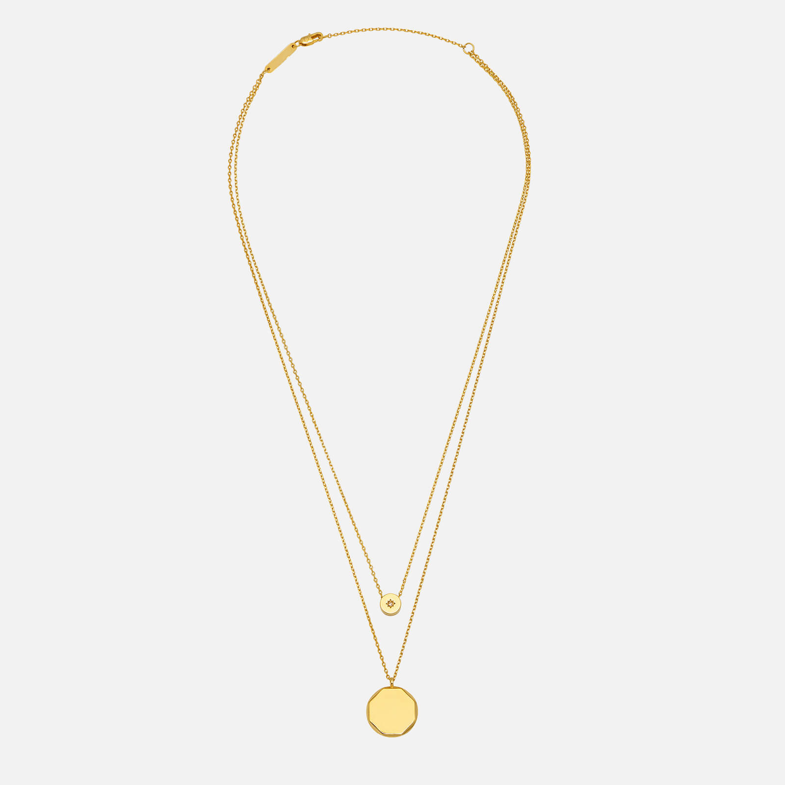 Estella Bartlett Women's Double Layer Necklace with Cz Slider - Gold Plate/Gold Plated