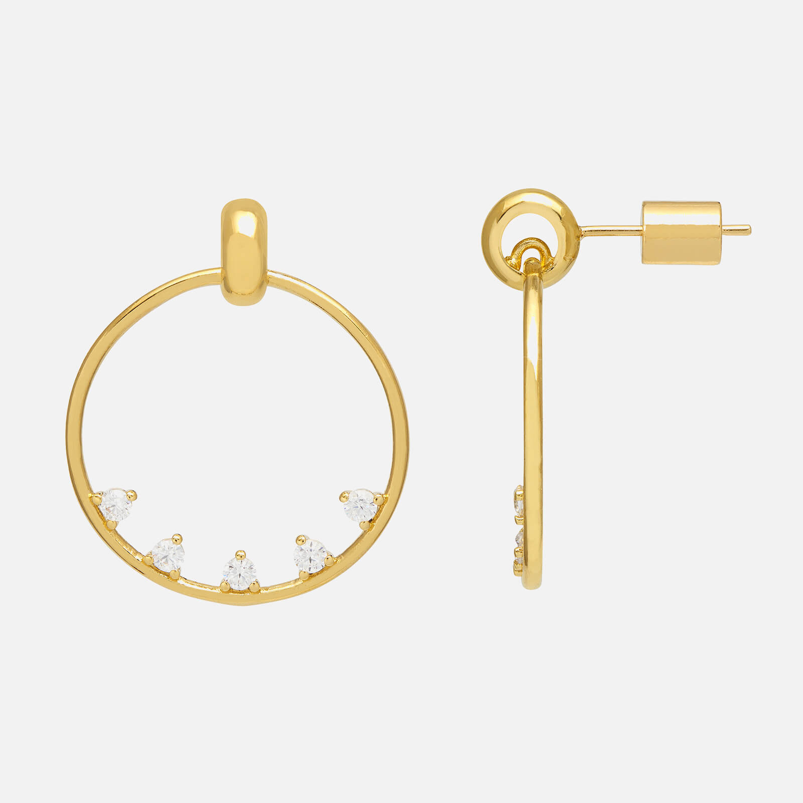 Estella Bartlett Women's Teardrop CZ Circle Earrings - Gold Plate