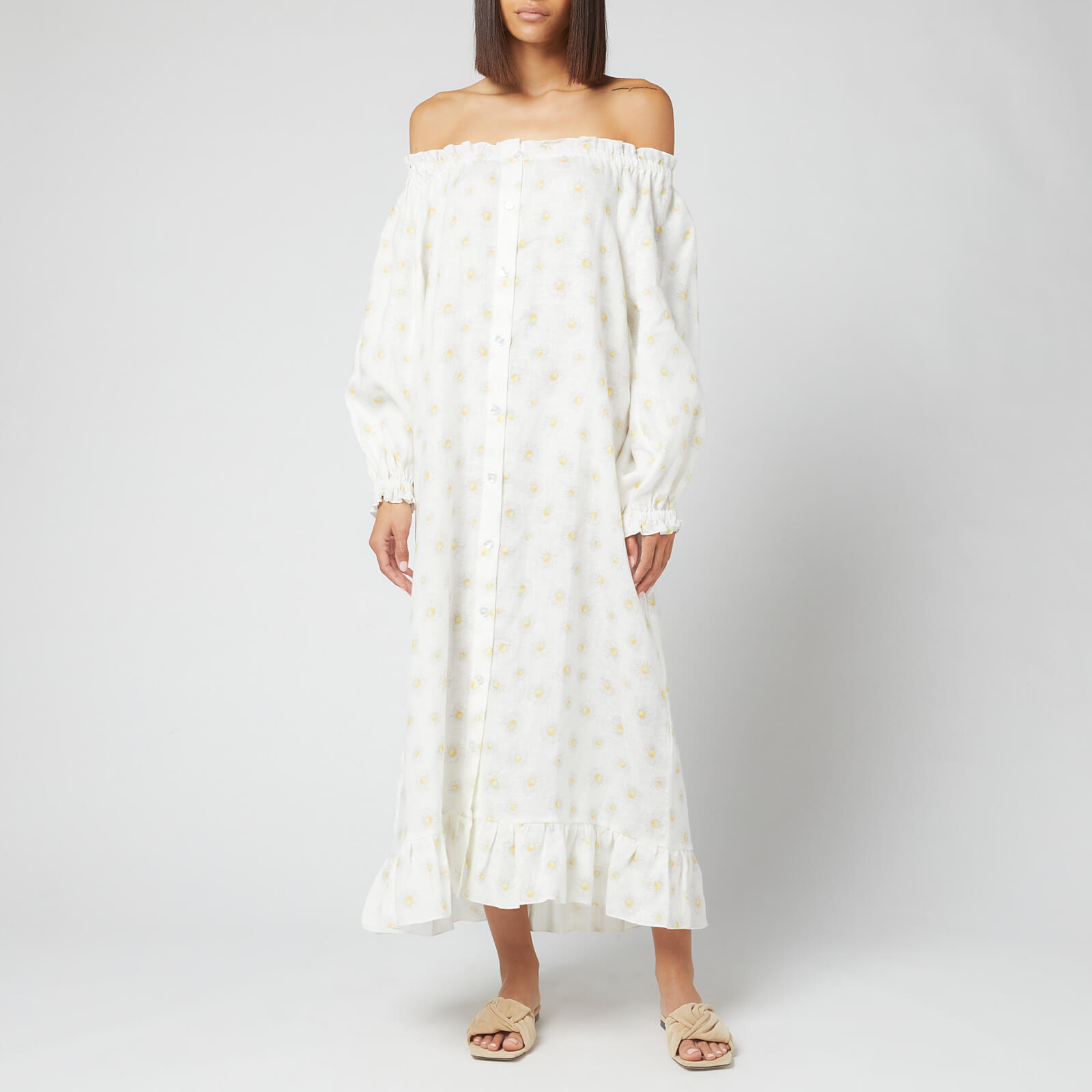 Sleeper Women's Loungewear Dress - White & Yellow