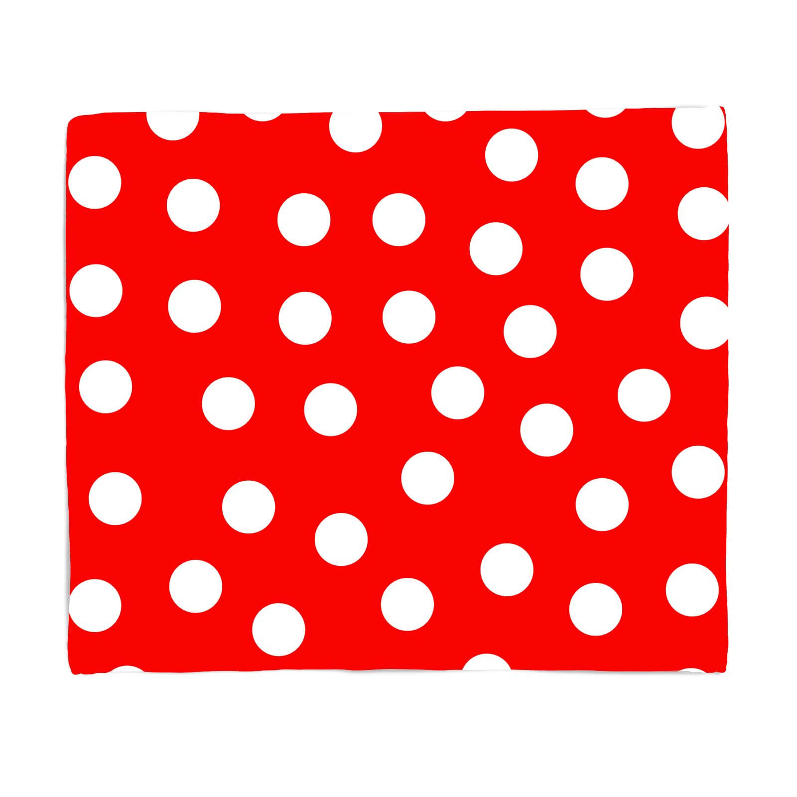 Red Polka Dots Fleece Blanket - S