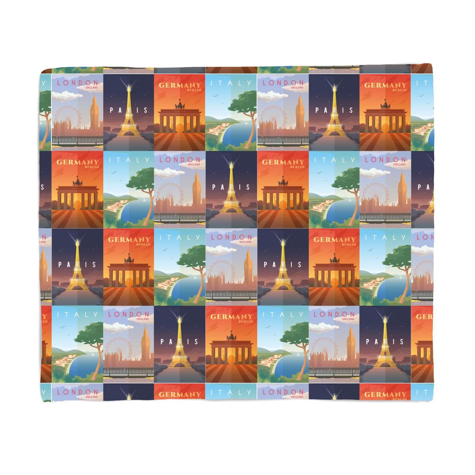Travel Europe Fleece Blanket - S