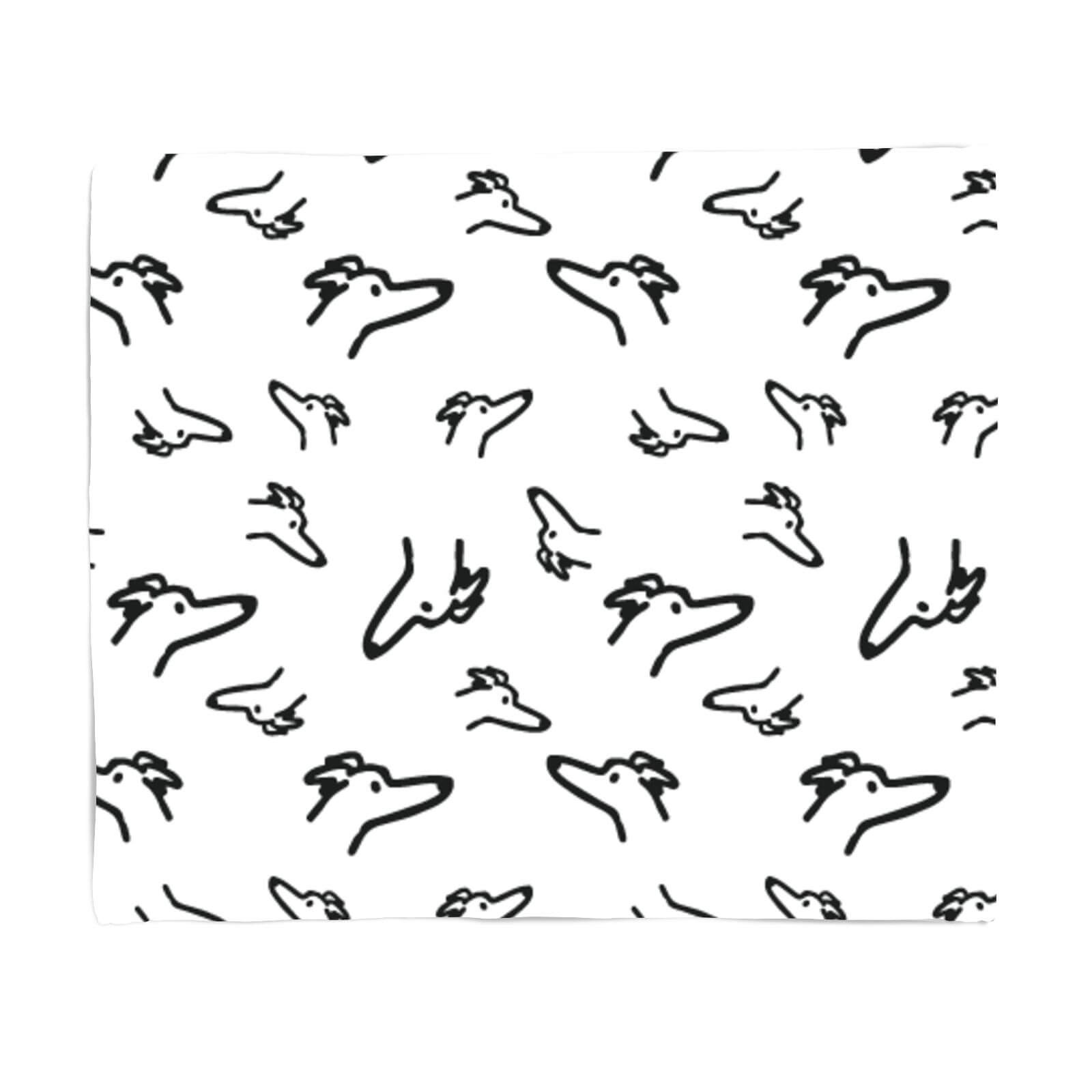Line Art Dog Pattern Fleece Blanket - S
