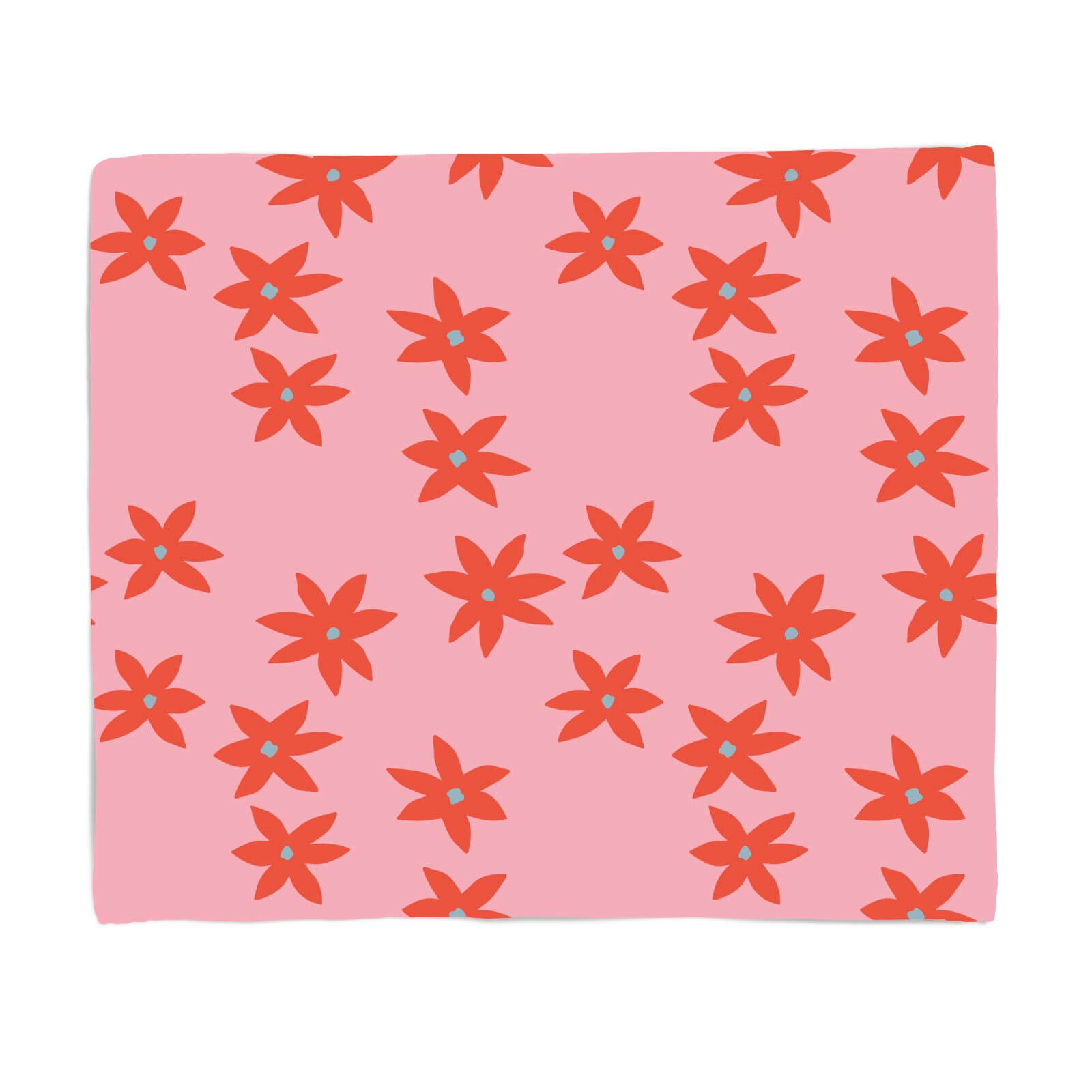 Scattered Star Flowers Fleece Blanket - S