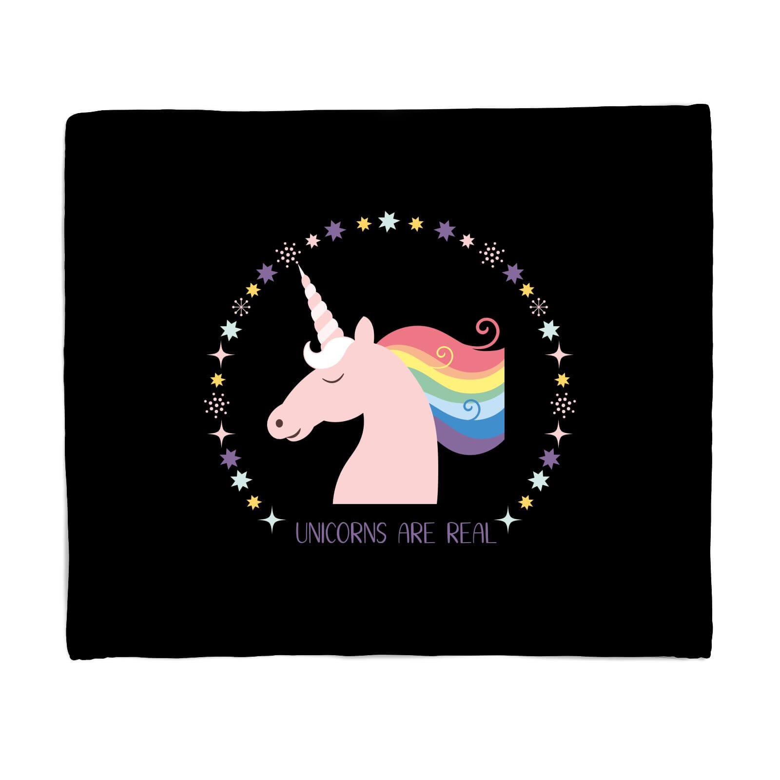 Unicorns Are Real Circle Fleece Blanket - S