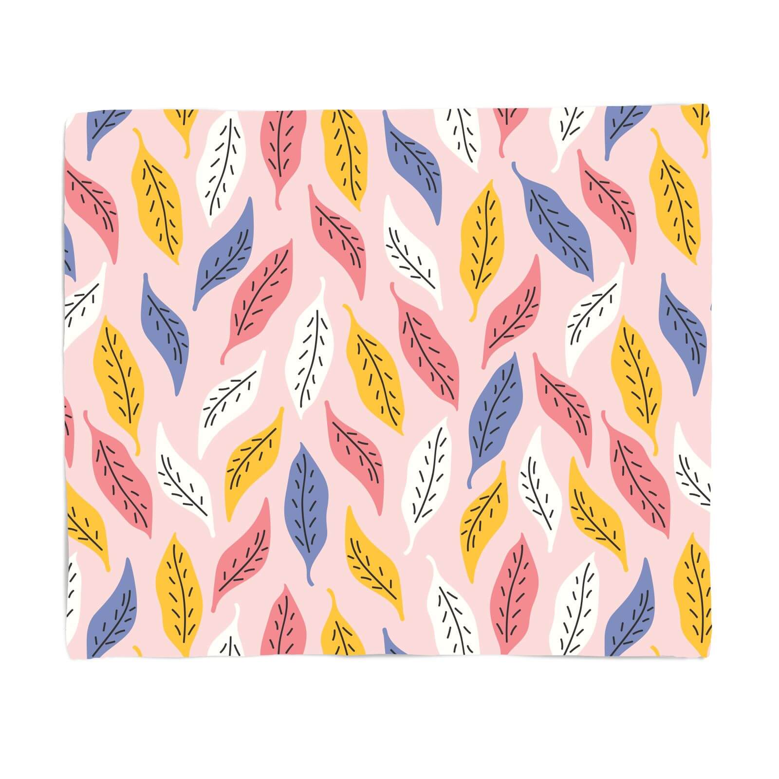 Retro Multi Leaves Fleece Blanket - S