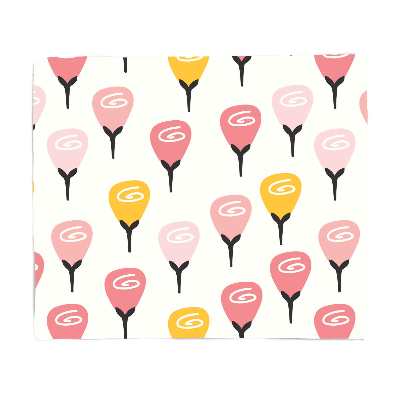 Multi Retro Roses Fleece Blanket - S