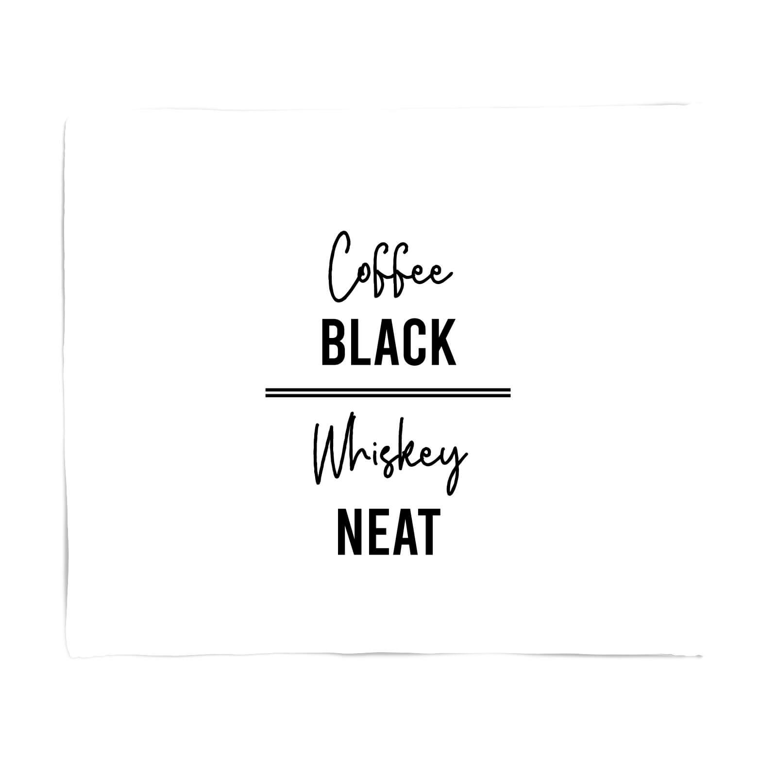 Coffee Black Whiskey Neat Fleece Blanket - S