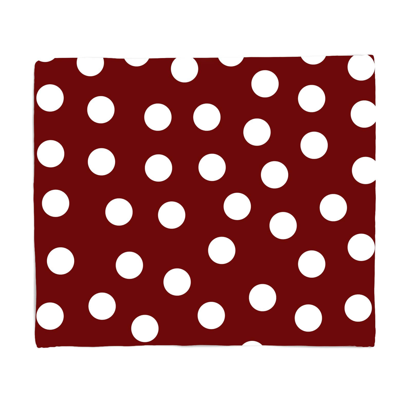Burgundy Polka Dots Fleece Blanket - S