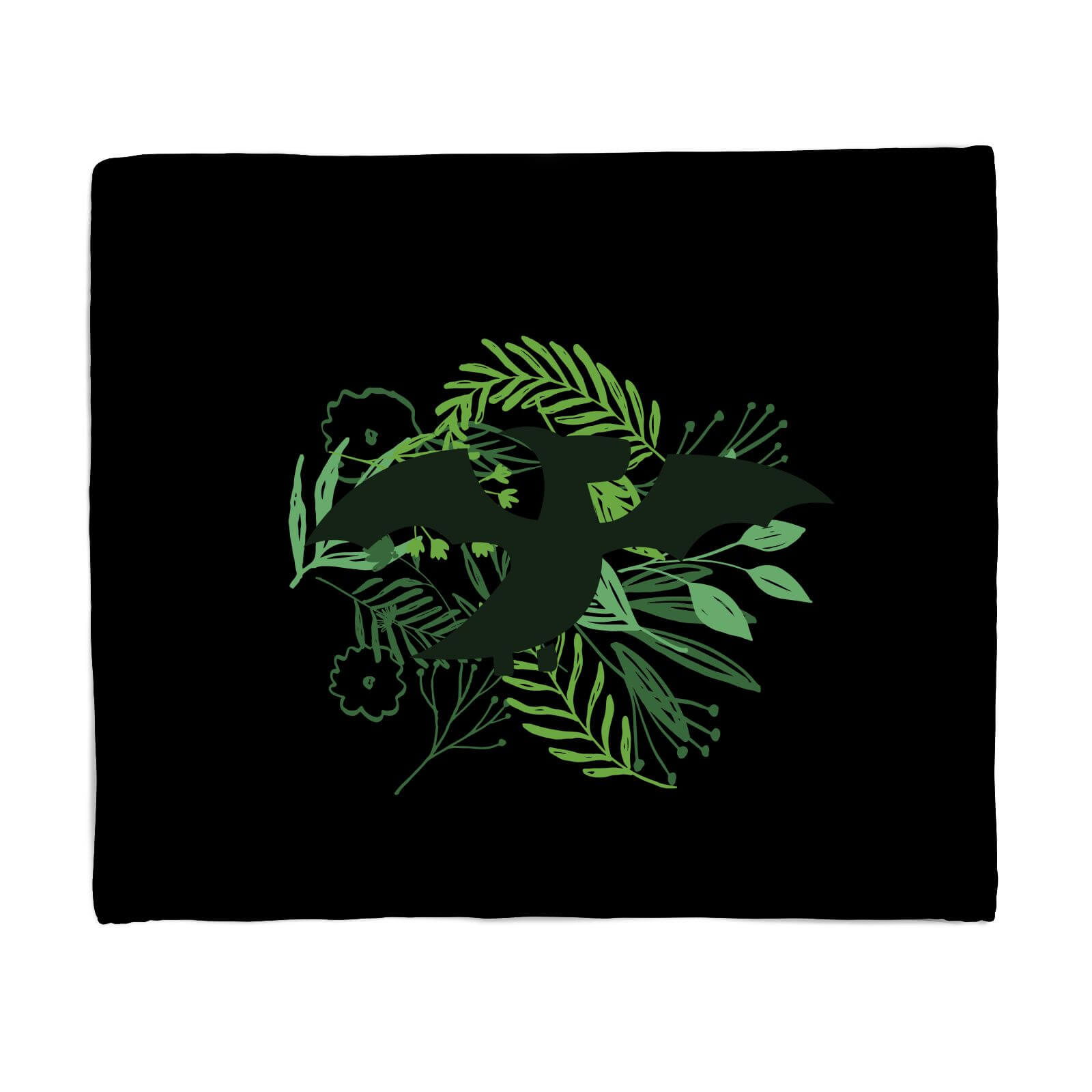 Pterodactyl Silhouette Foliage Fleece Blanket - S