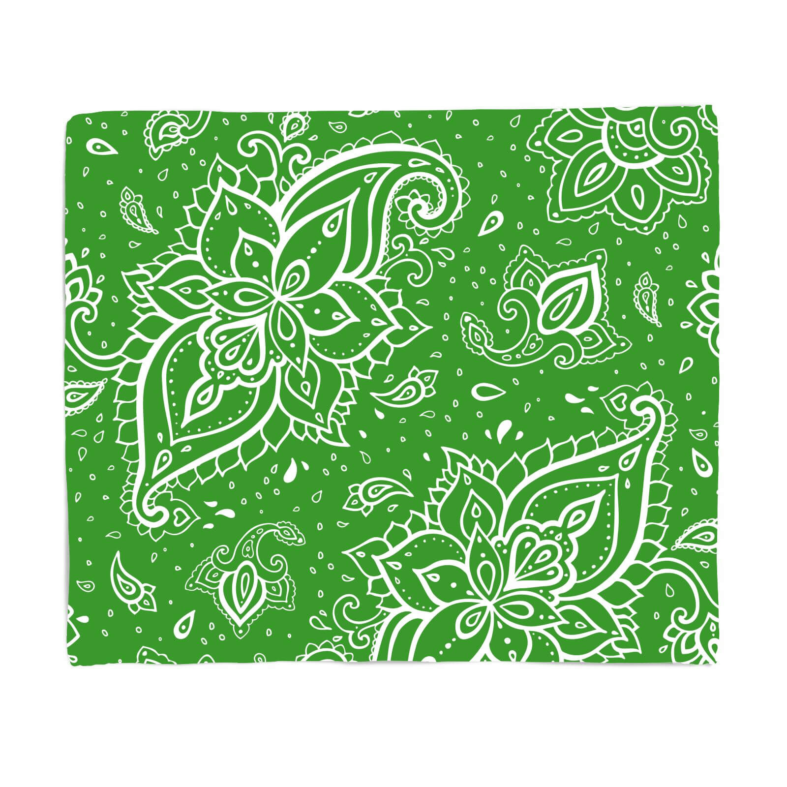 Bright Green Paisley Fleece Blanket - S
