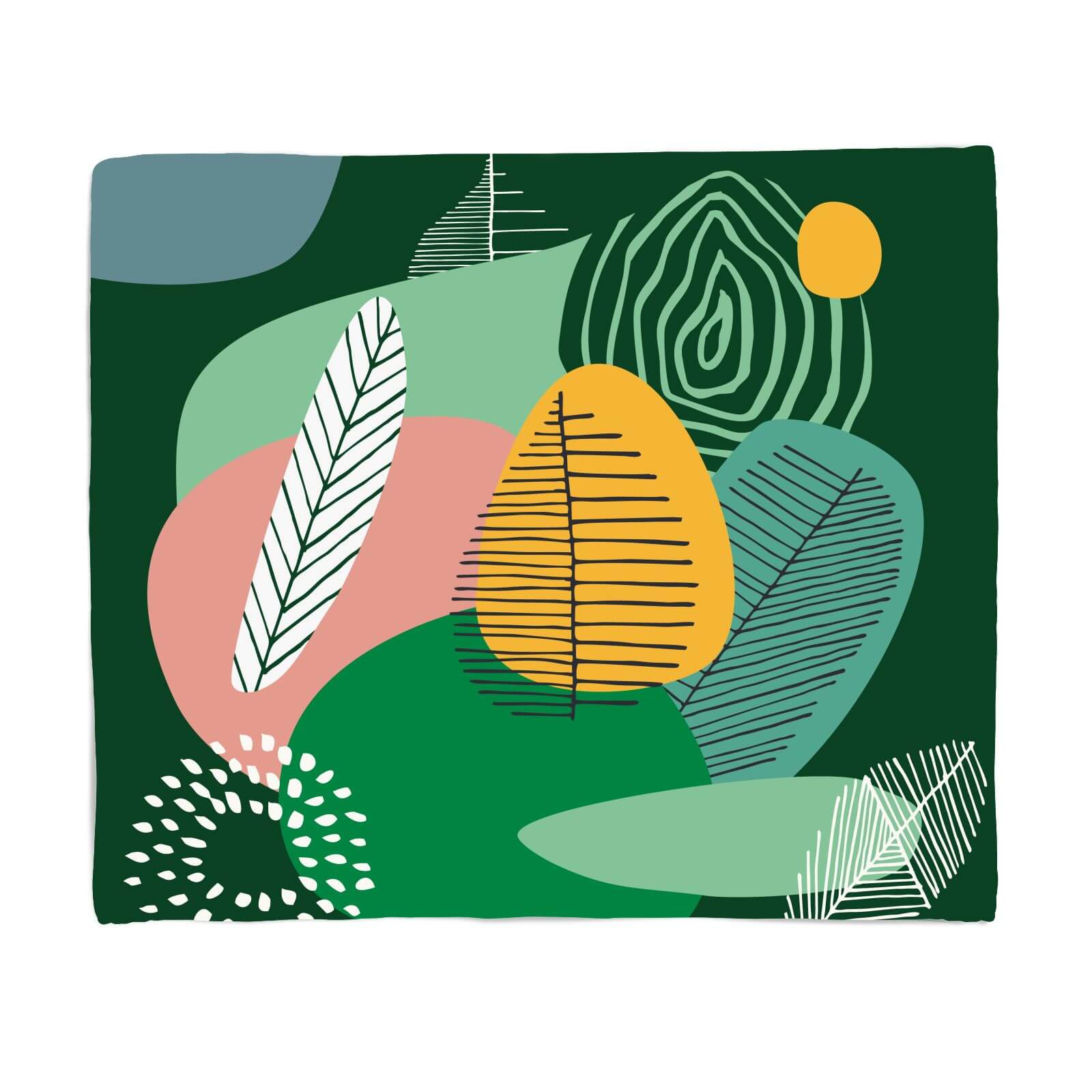 Abstract Leaves And Feathers Fleece Blanket - S