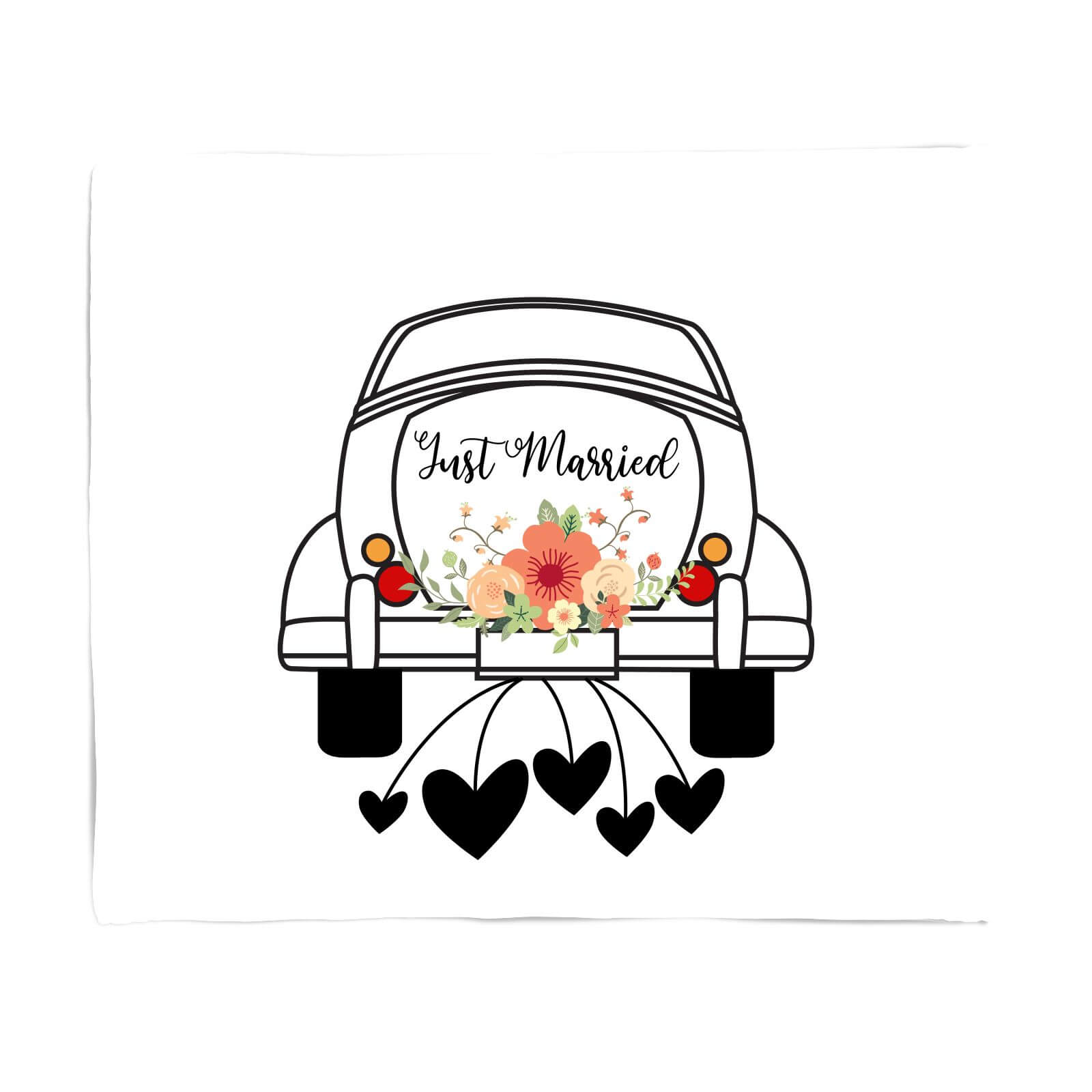 Just Married Car Fleece Blanket - S