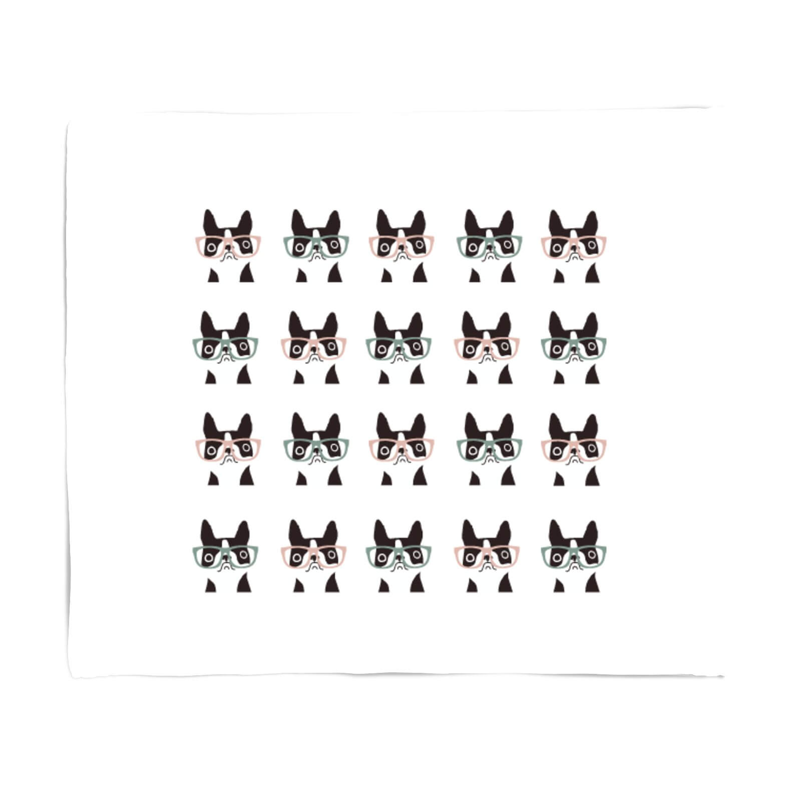 Pugs In Glasses Fleece Blanket - S