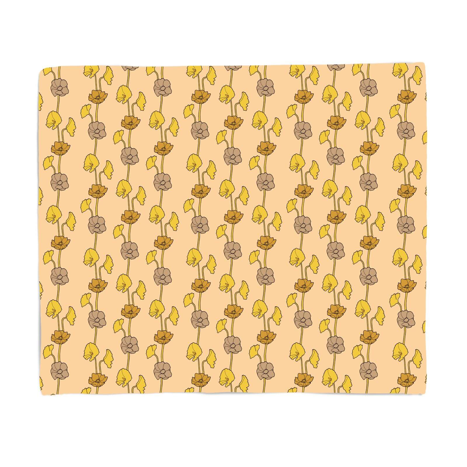 60s Light Flower Fleece Blanket - S