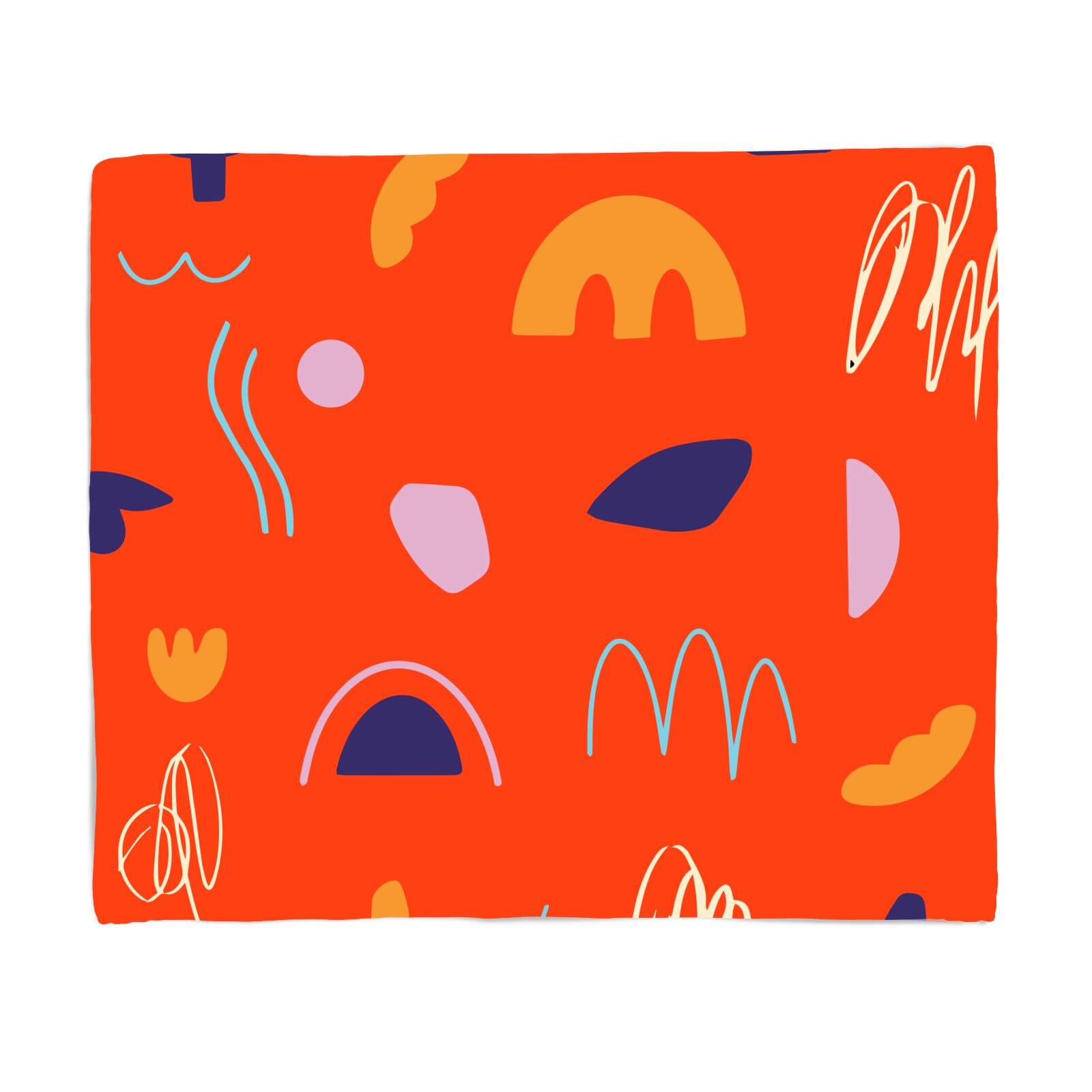 Shapes And Sqiuggles Fleece Blanket - S