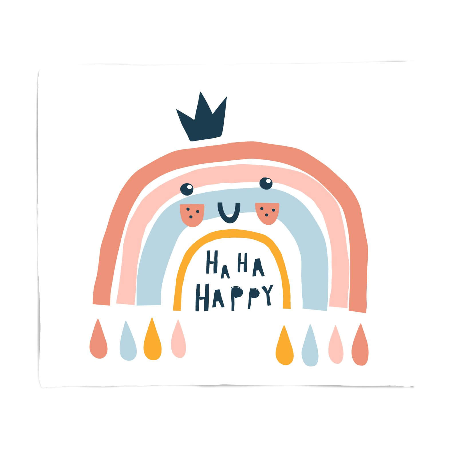 Ha Ha Happy Fleece Blanket - S