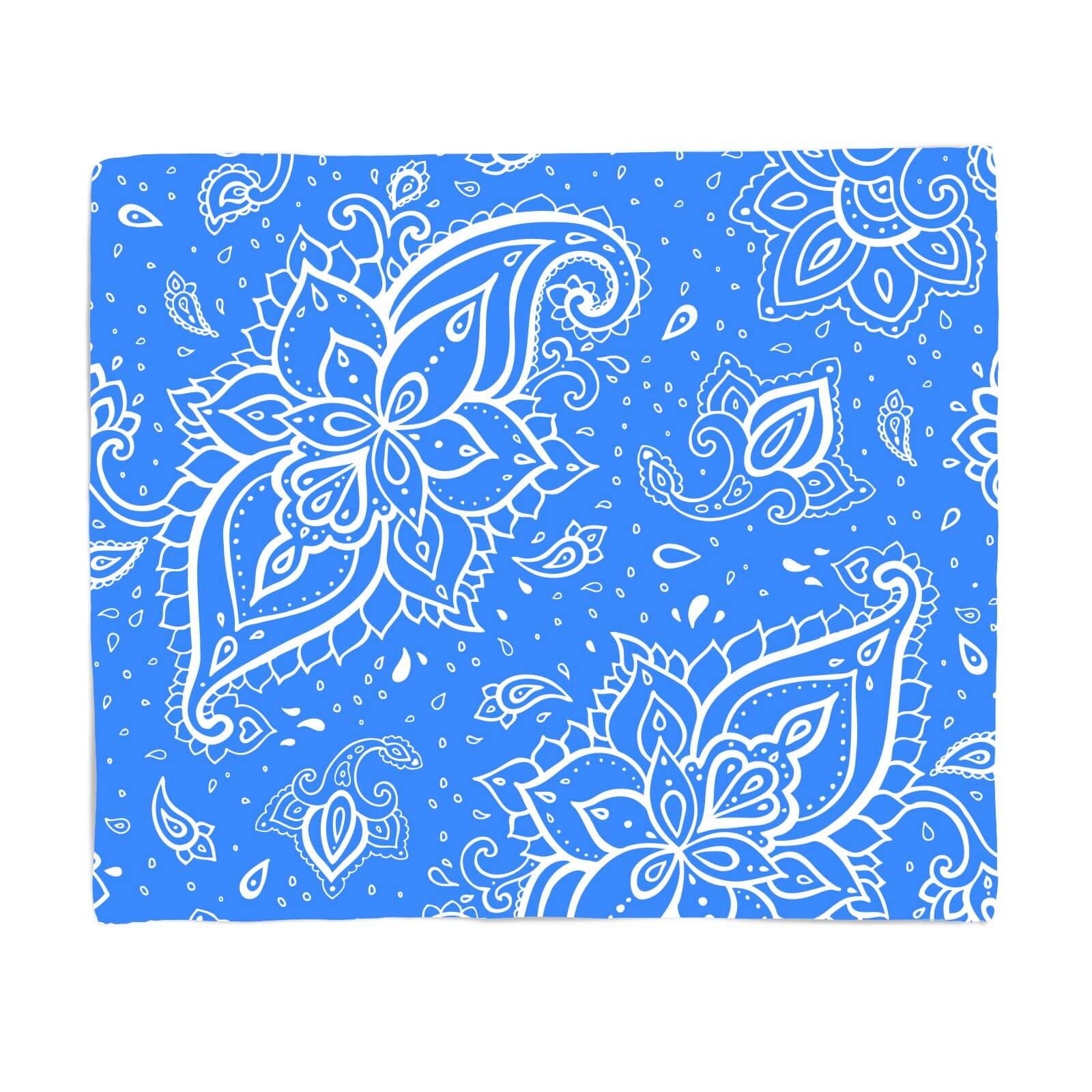 Sky Blue Paisley Fleece Blanket - S