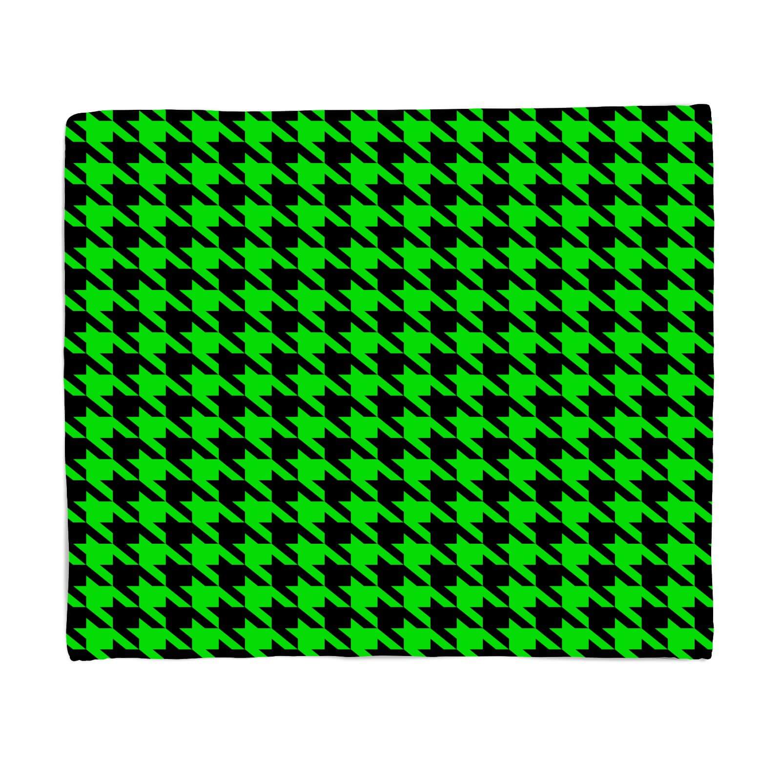 Green Dogtooth Fleece Blanket - S