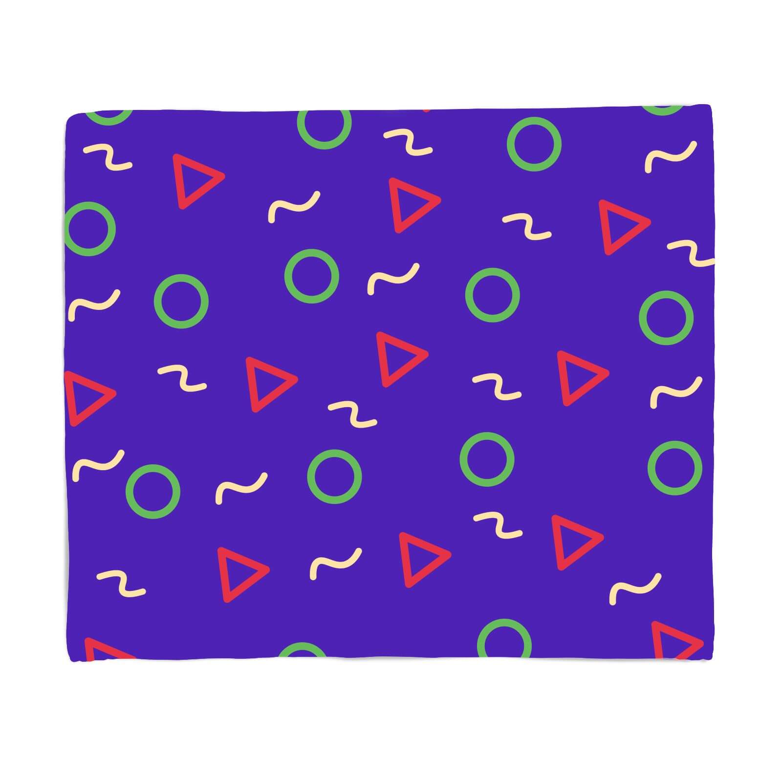 Circles, Triangles And Squiggles Fleece Blanket - S