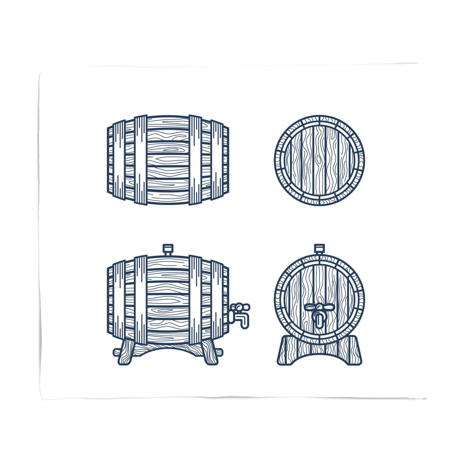 Beer Barrels Fleece Blanket - S