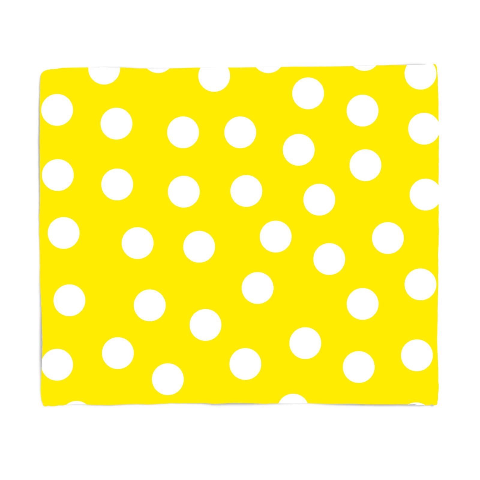 Yellow Polka Dots Fleece Blanket - S