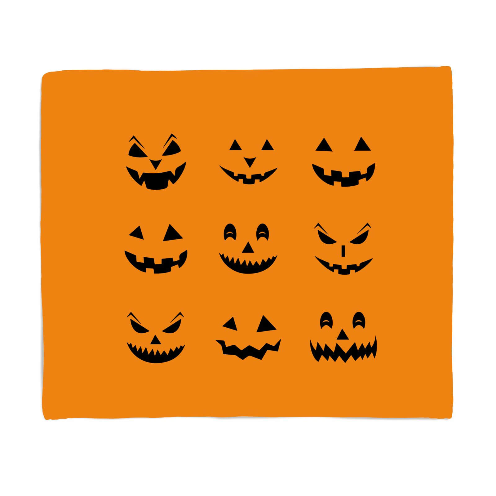 Pumpkin Faces Fleece Blanket - S