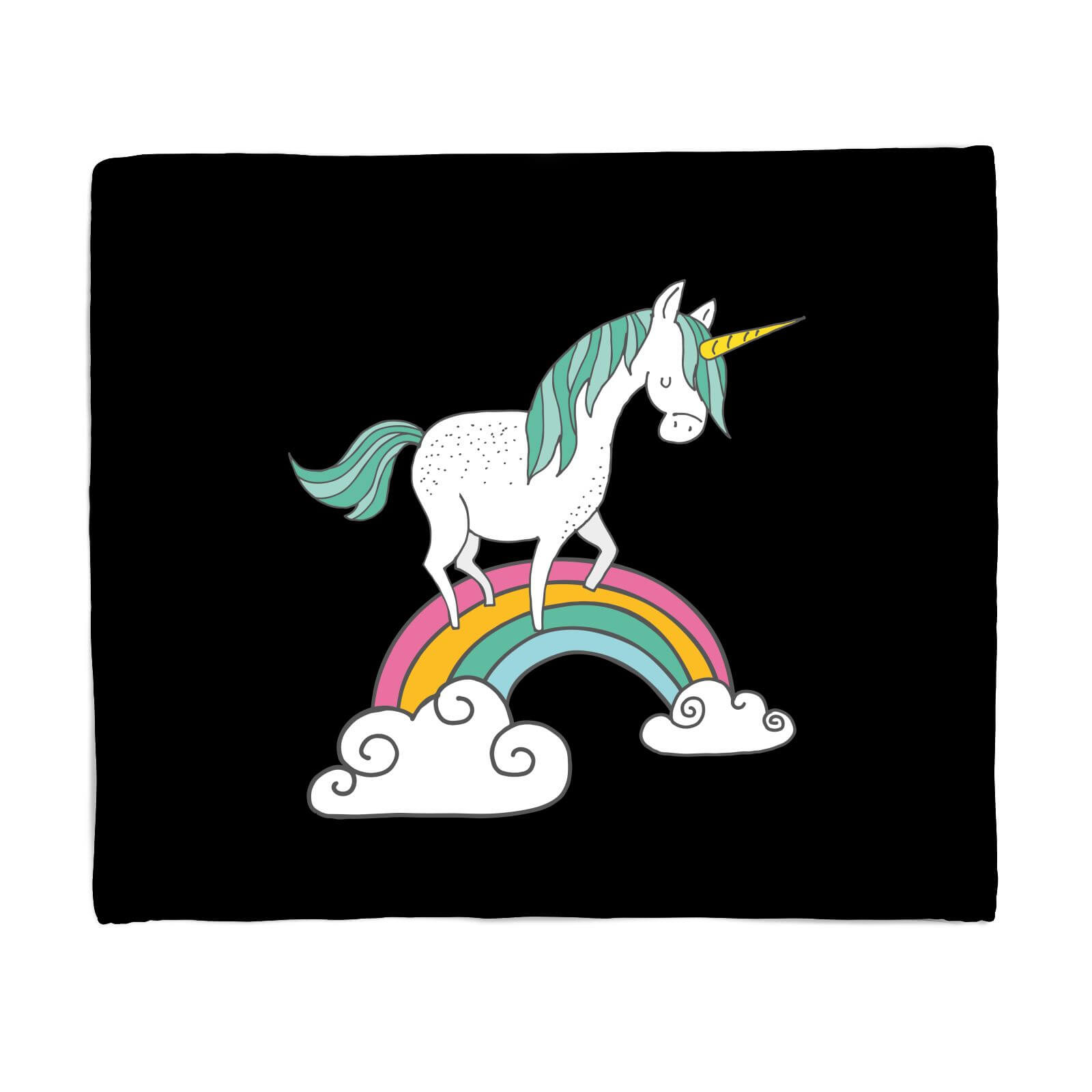 Unicorn Walking Over Rainbow Fleece Blanket - S