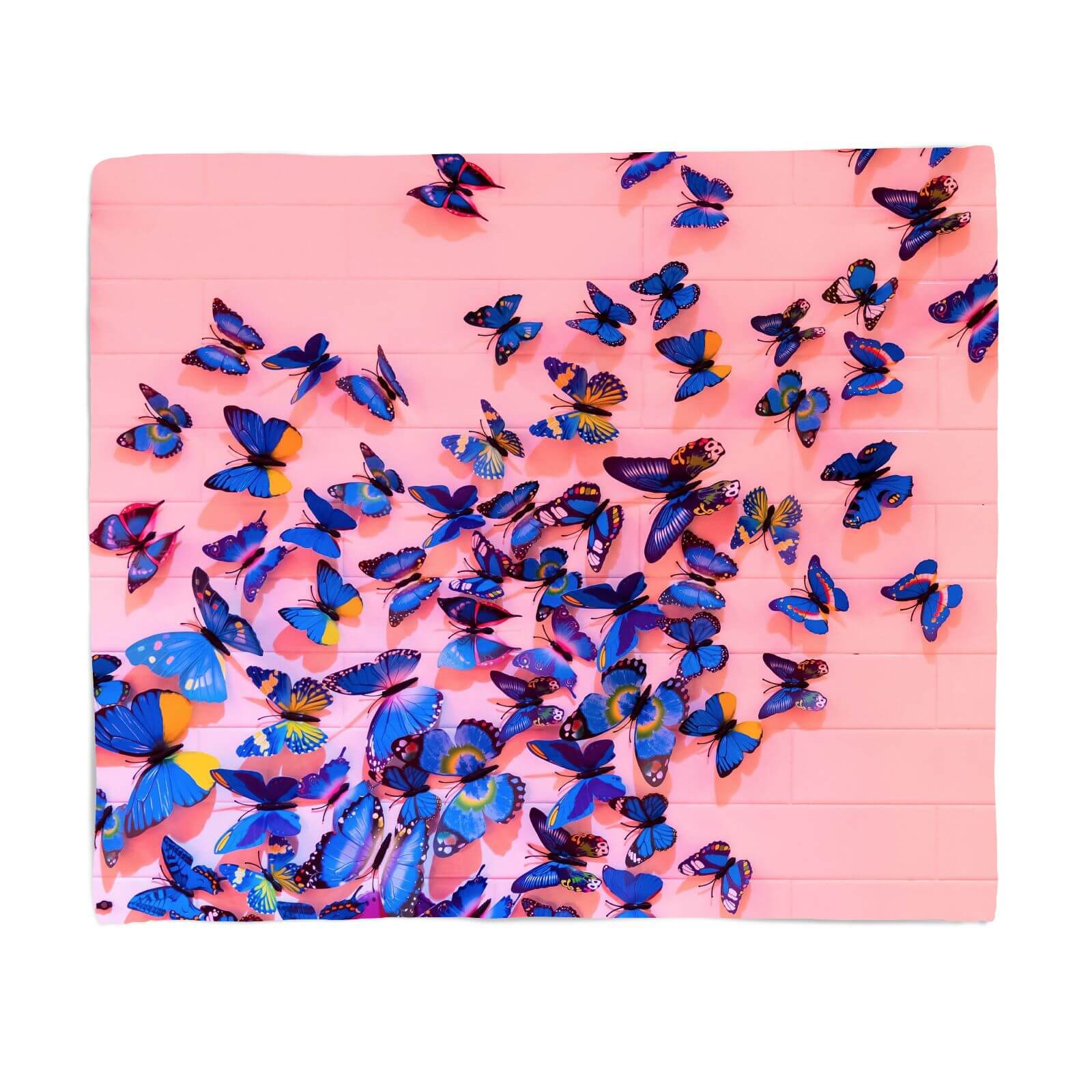 Girly Butterfly Crowd Fleece Blanket - S