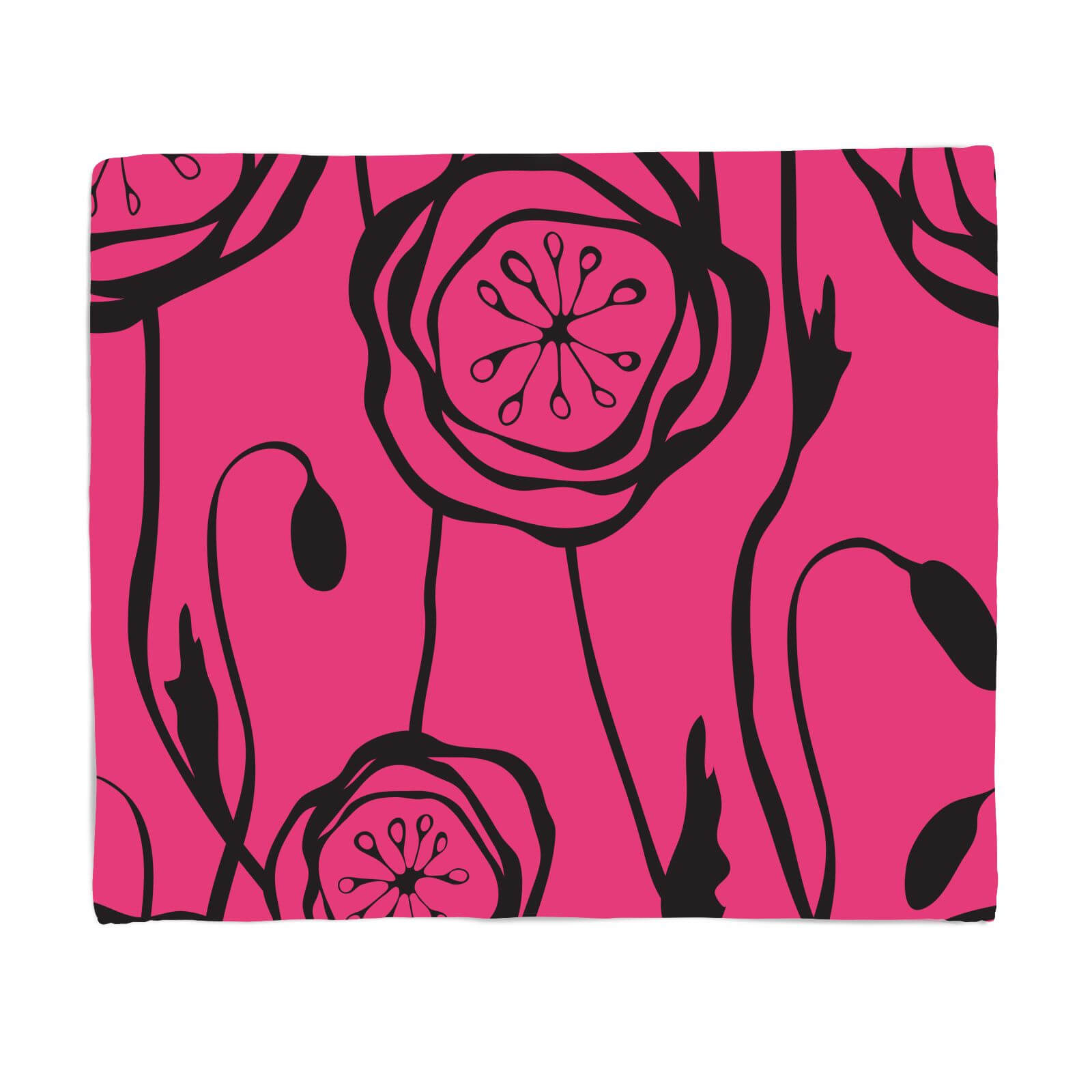 Retro Poppy Fleece Blanket - S