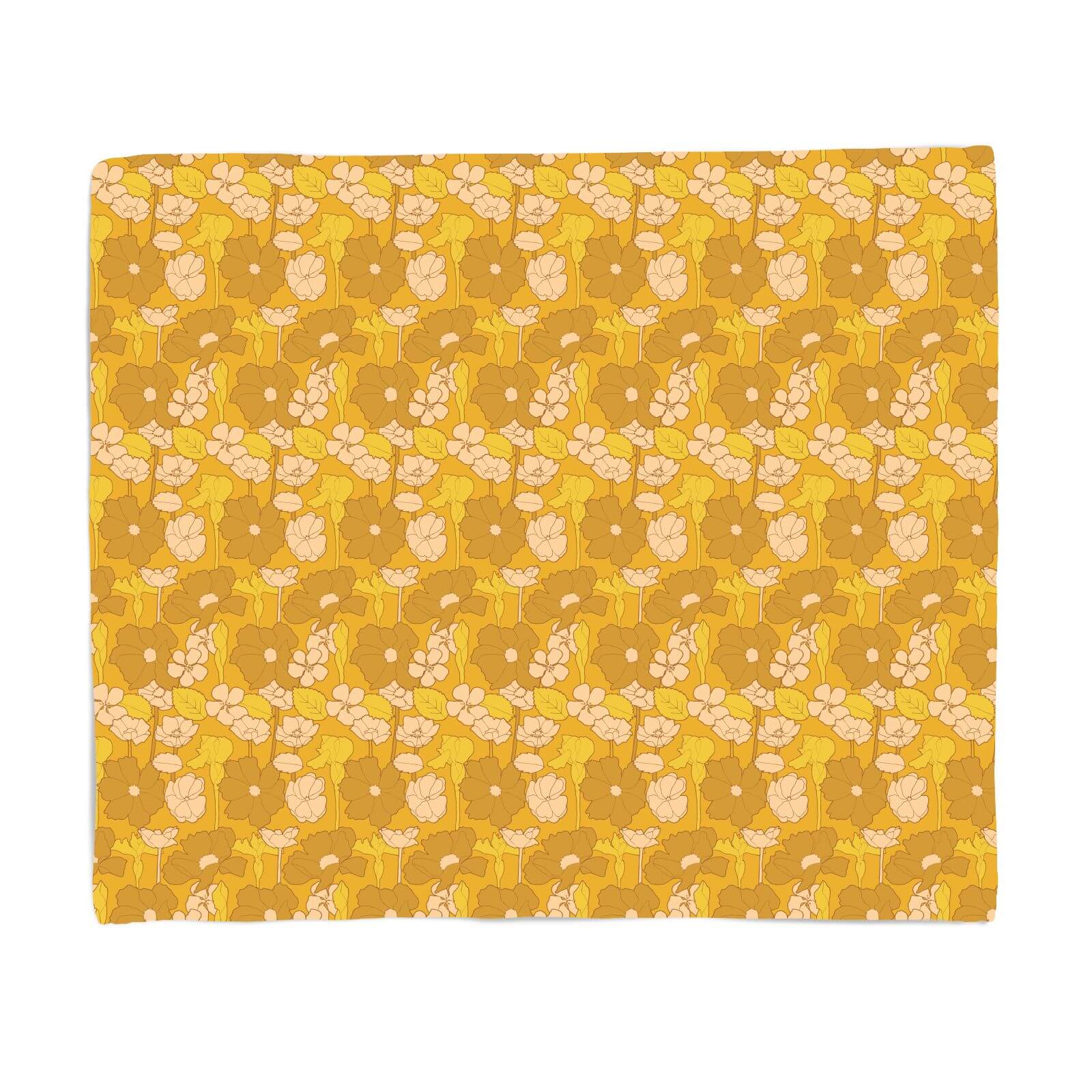 60s Floral Wallpaper Fleece Blanket - S