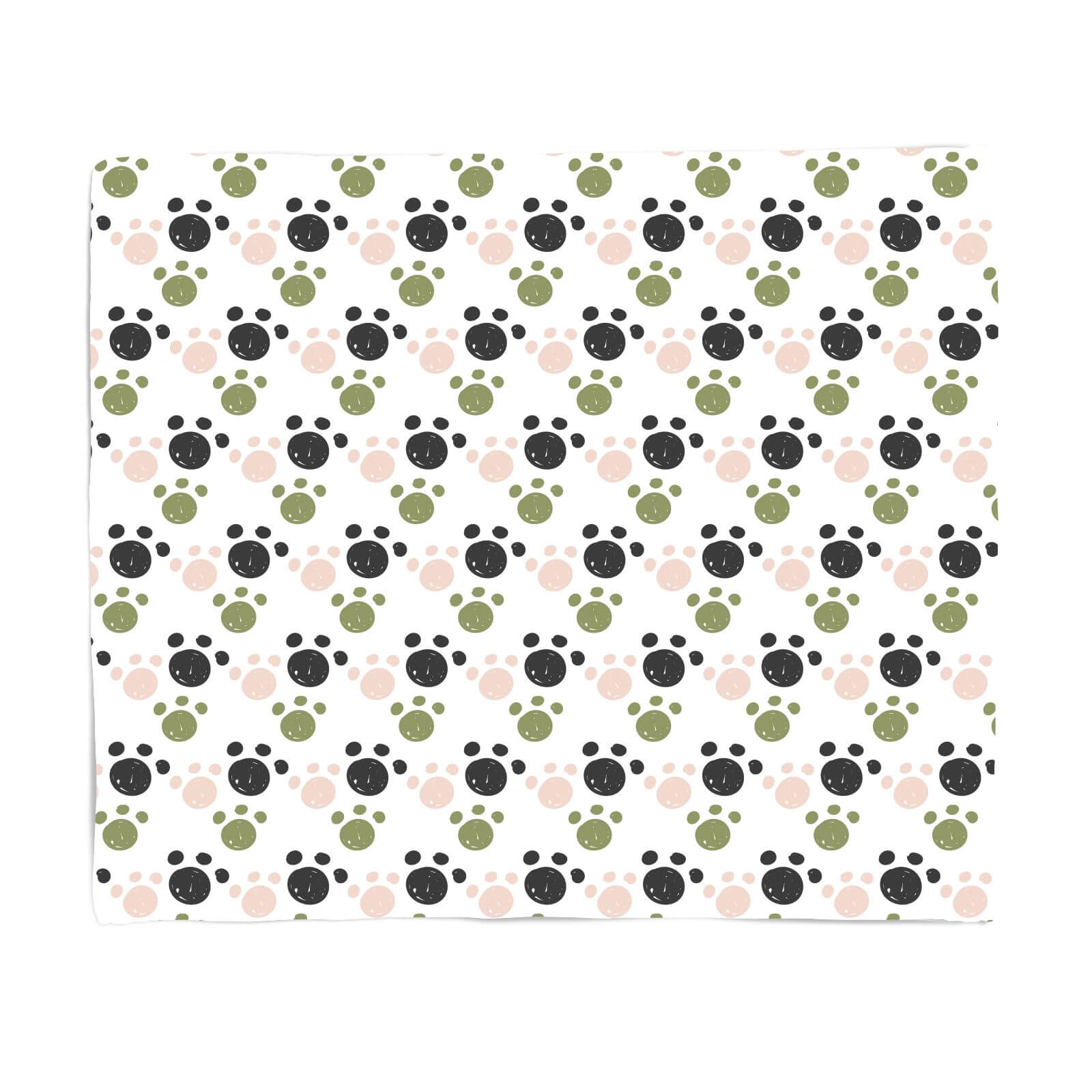 Paw Pattern Fleece Blanket - S