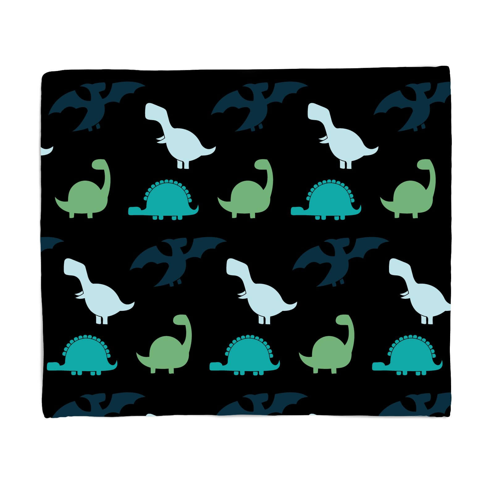 Dino Silhouette Pattern Fleece Blanket - S