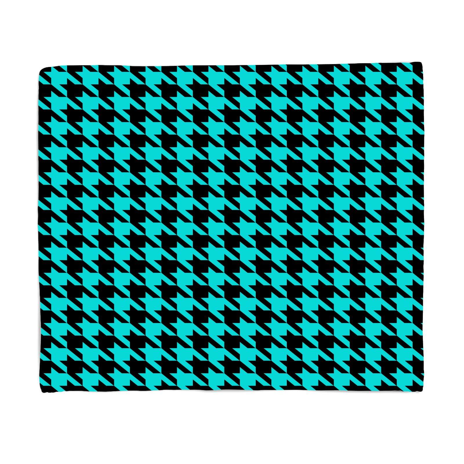 Turquoise Dogtooth Fleece Blanket - S