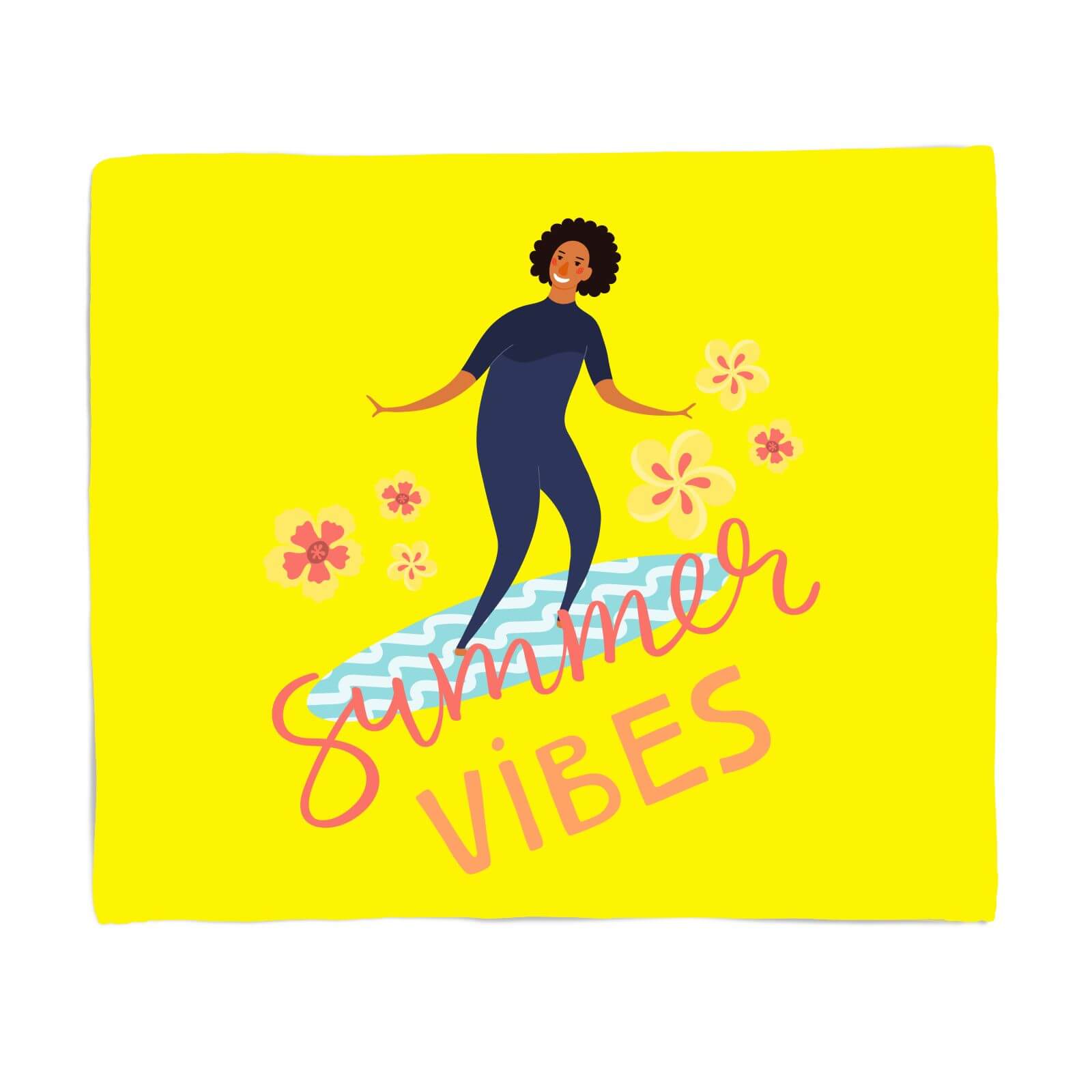 Summer Vibes Surfing Fleece Blanket - S