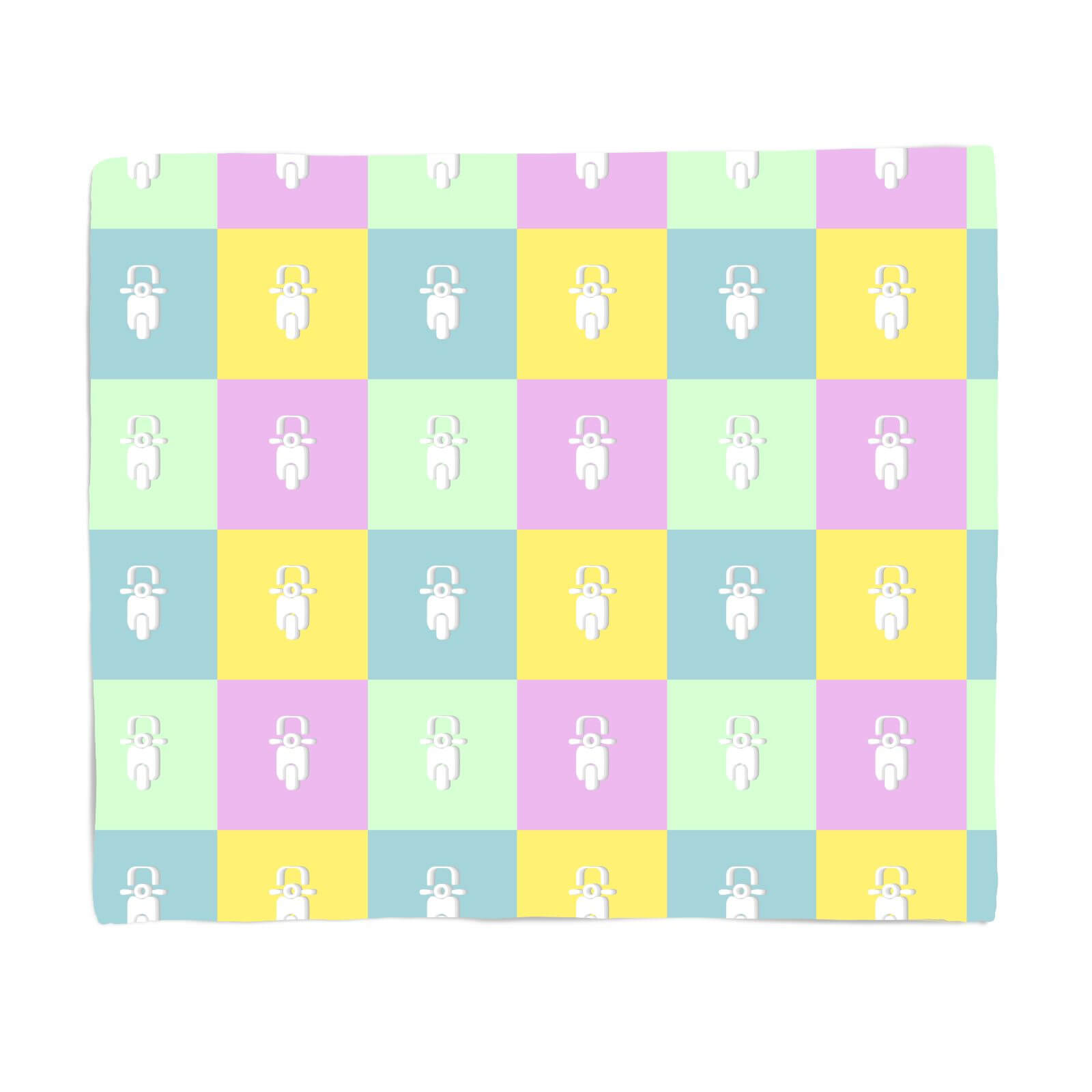 Moped Pattern Fleece Blanket - S