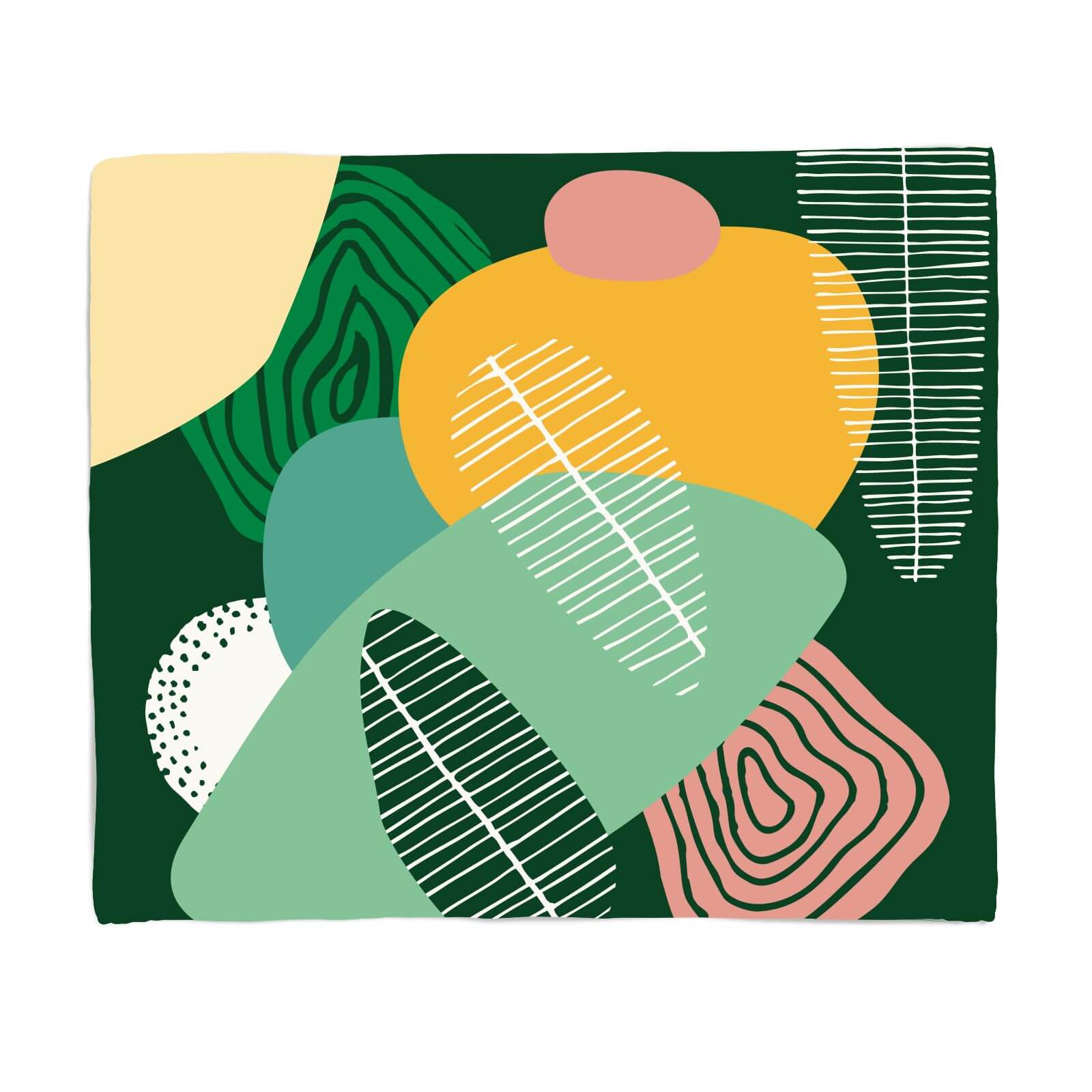 Abstract Leaves Fleece Blanket - S